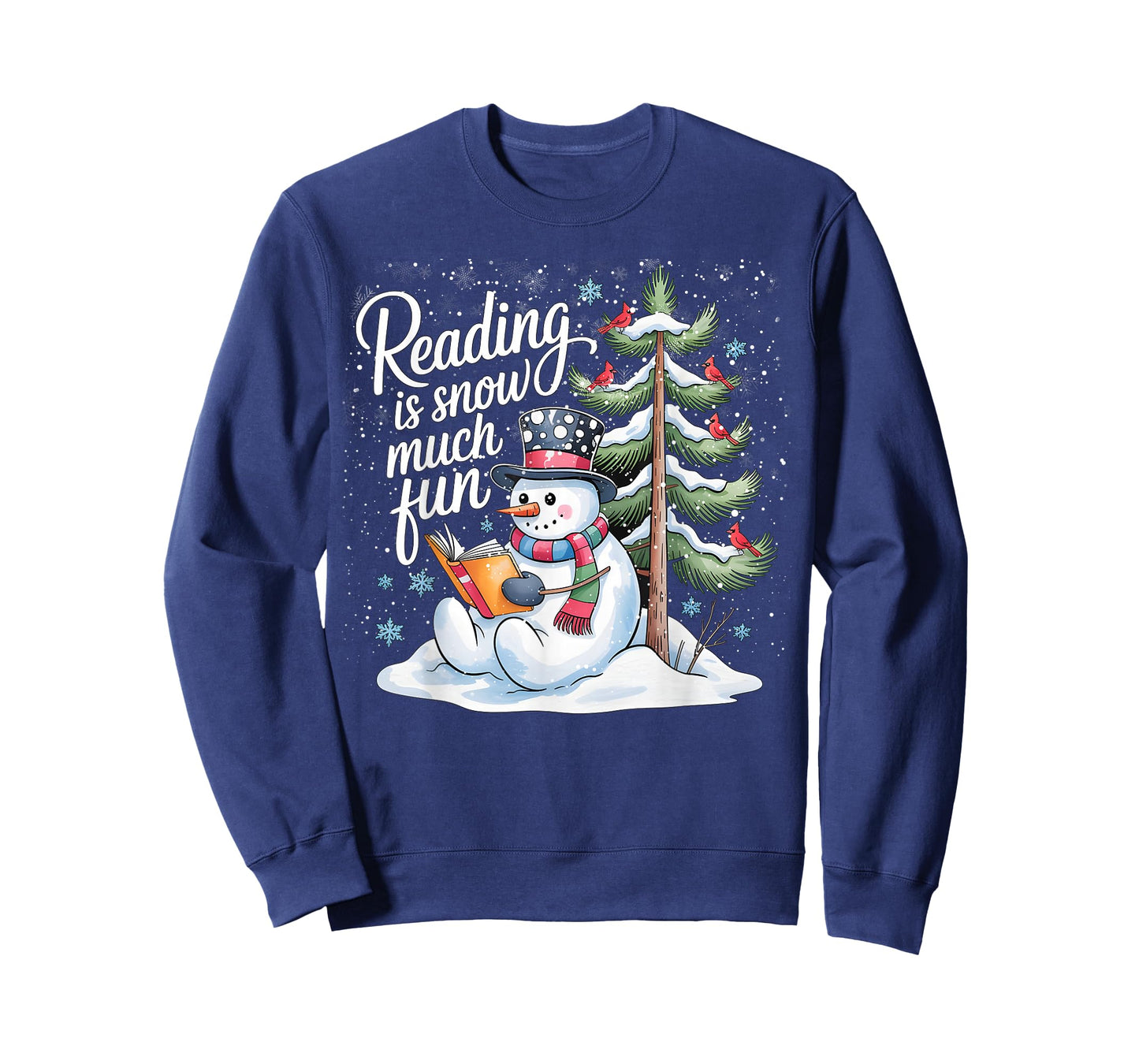 Reading is Snow Much Fun Christmas Books Snowman Bookworm T-Shirt