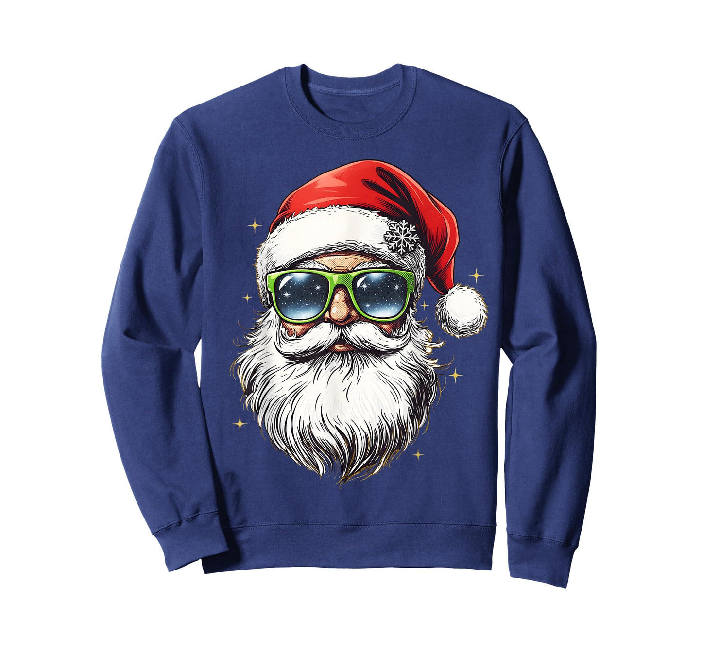 Retro Cool Santa Claus Face Sunglasses Christmas Men Boys T-Shirt