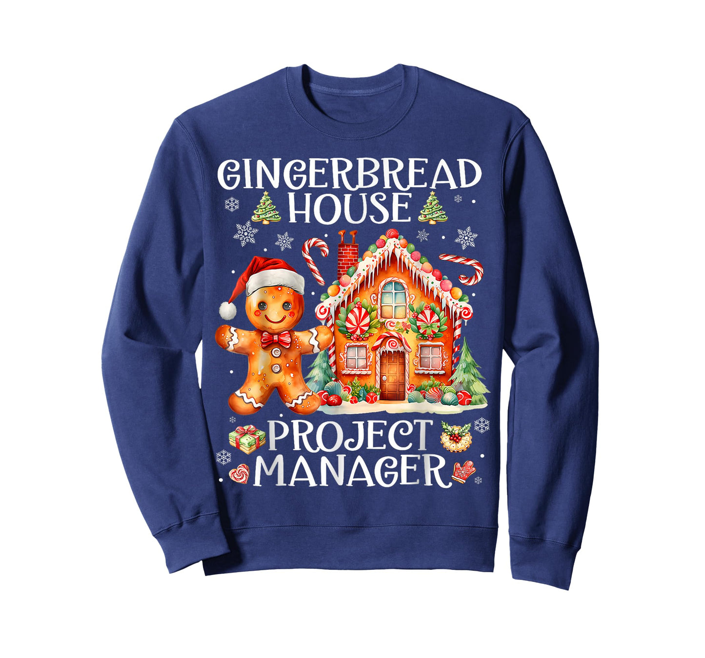 Gingerbread House Project Manager Decorating Baking Xmas T-Shirt