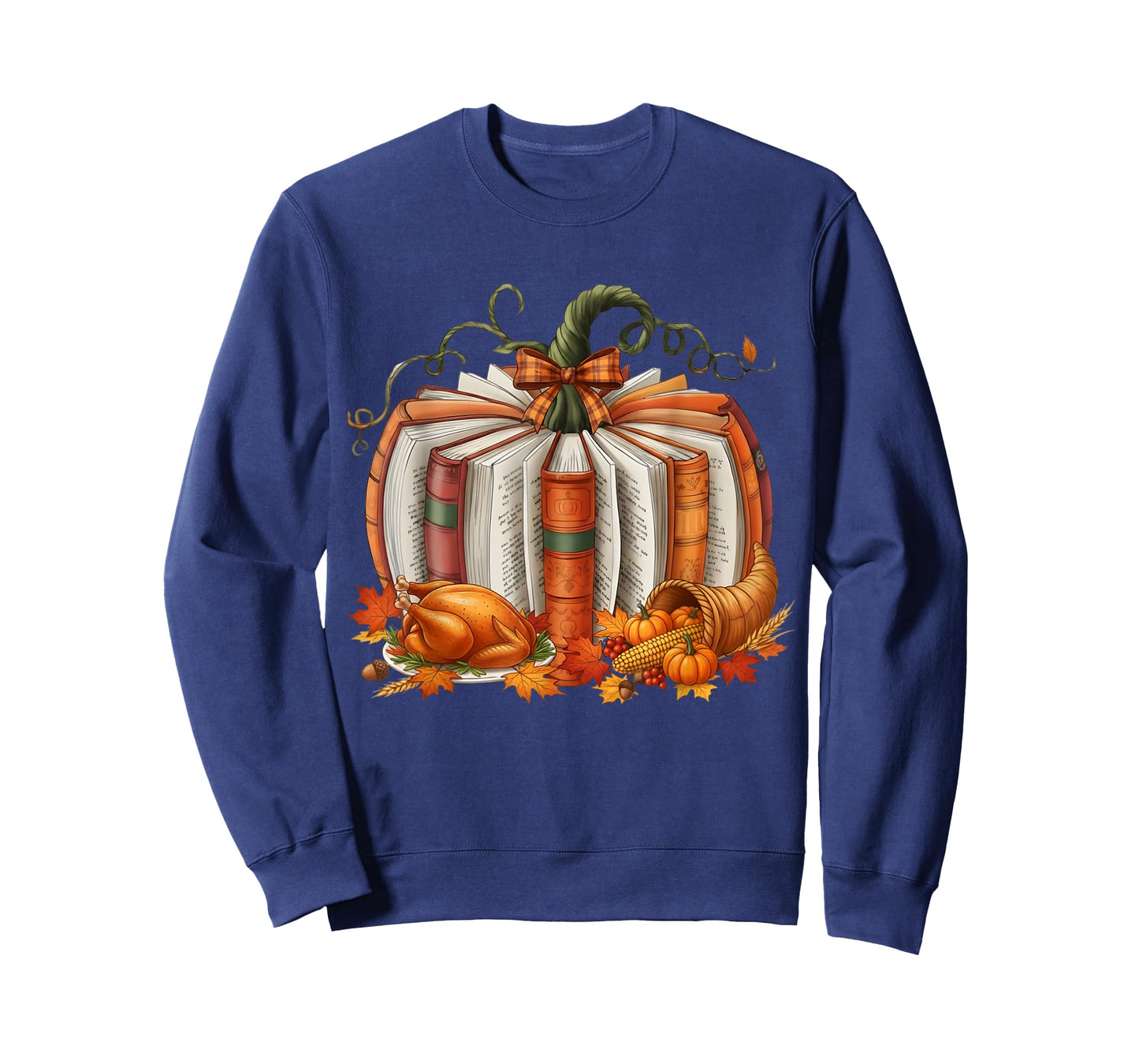 Thanksgiving Book Pumpkin Reading Teachers Fall Lovers Boys T-Shirt