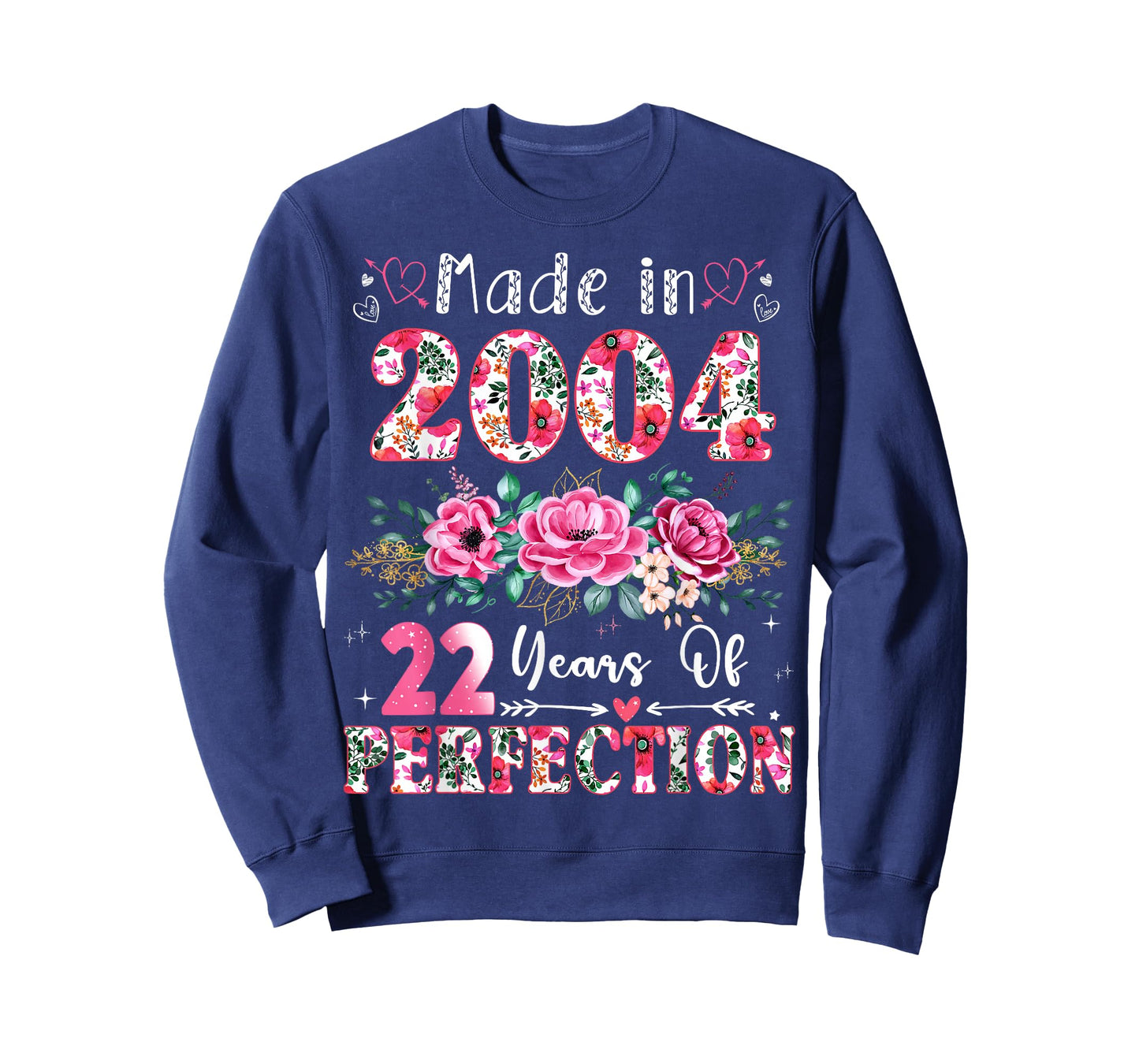 22 Year Old Made in 2004 Floral 22th Birthday Women T-Shirt