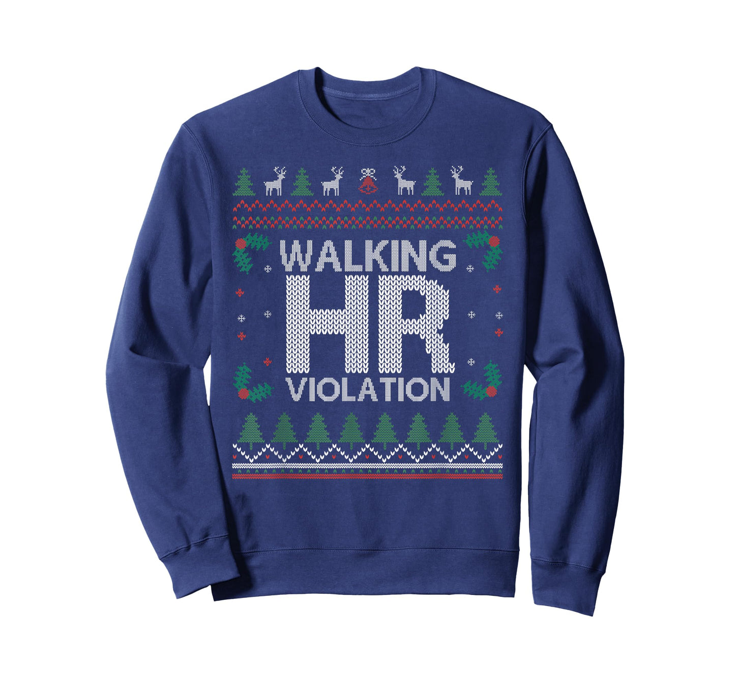 Office Ugly Christmas Funny Walking HR Violation Work Party T-Shirt