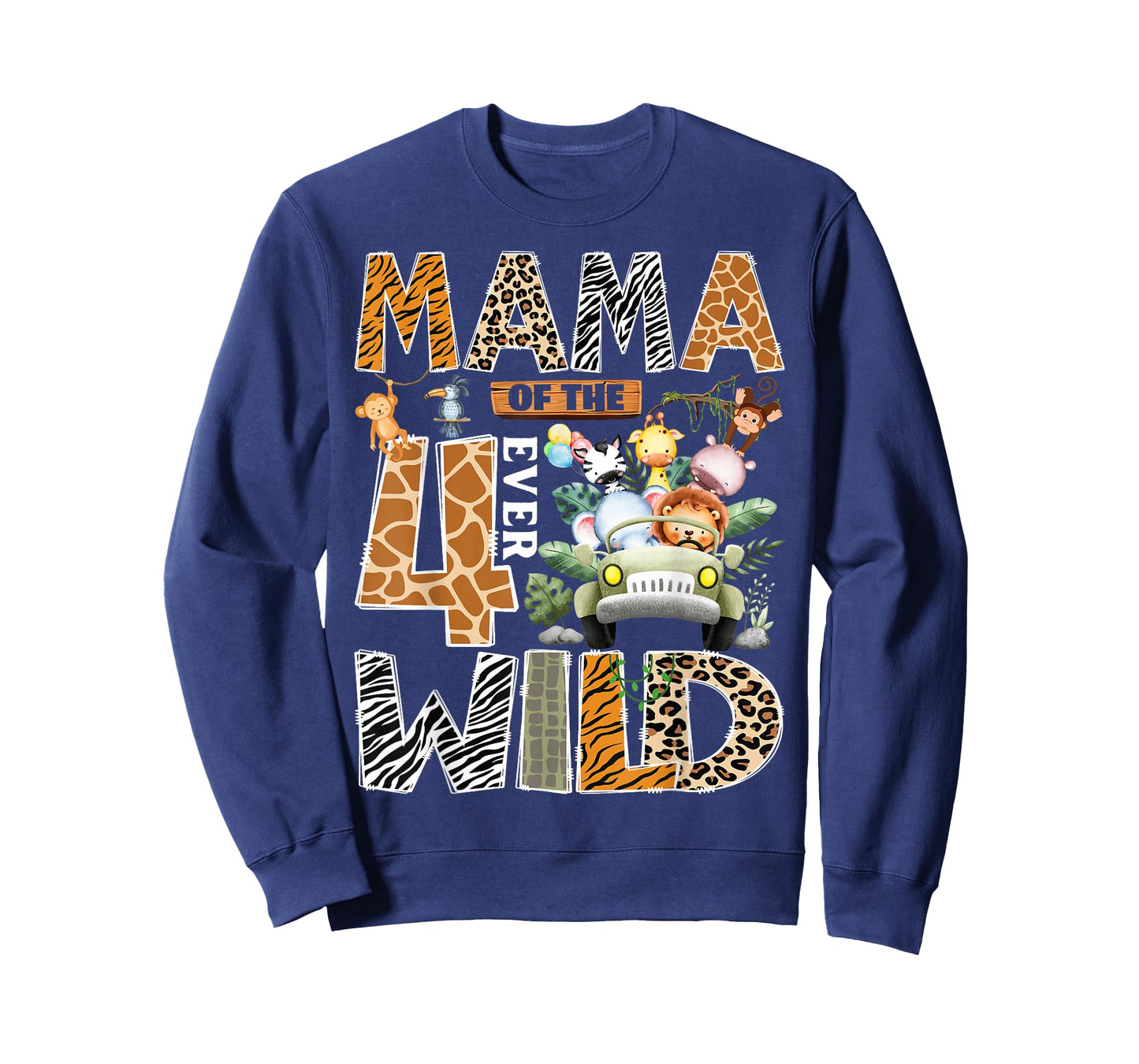 Mama of The Four Ever Wild Safari Jungle 4th Birthday Boy T-Shirt