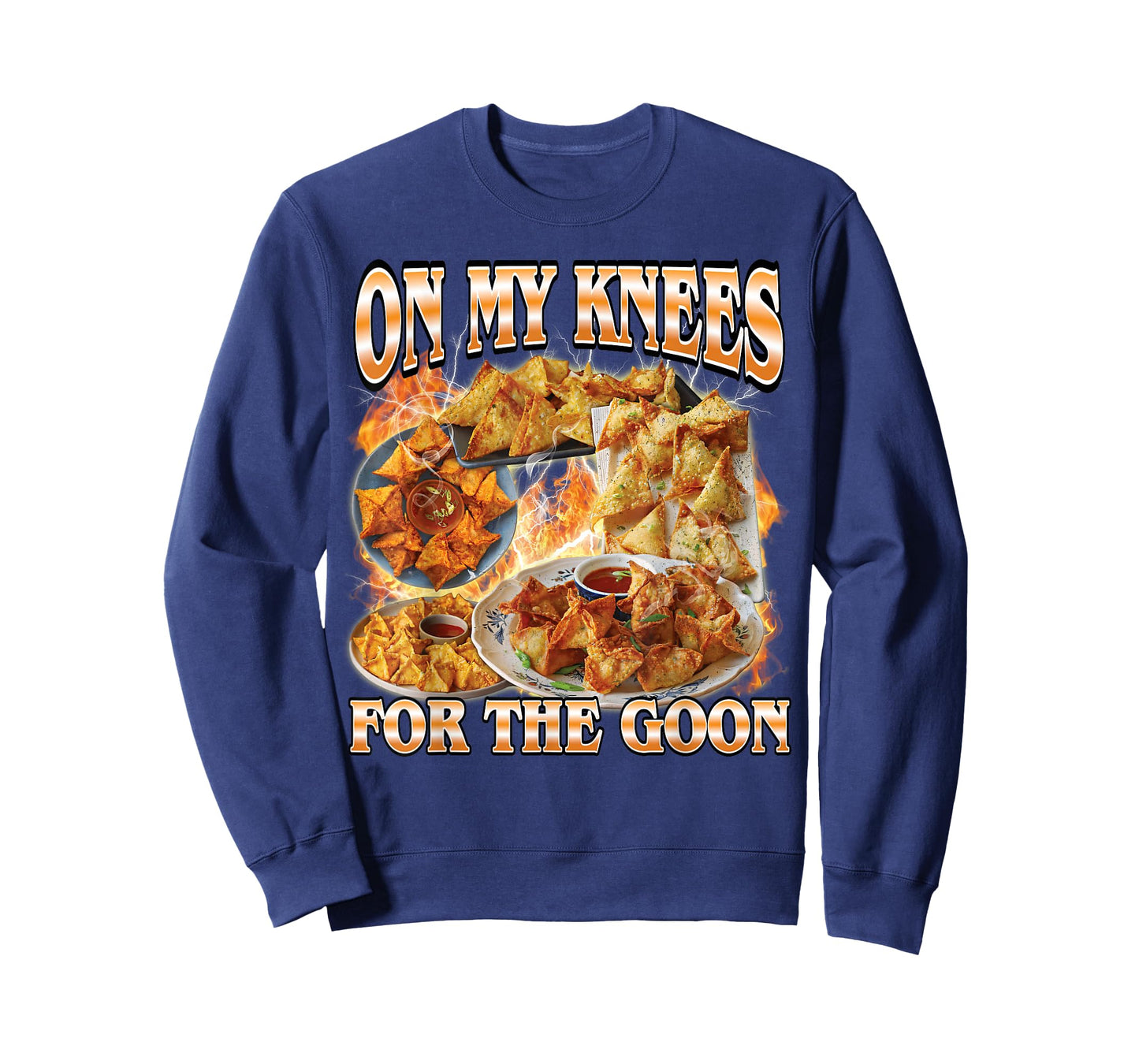 On My Knees Funny Crab Rangoon Meme Bootleg T-Shirt