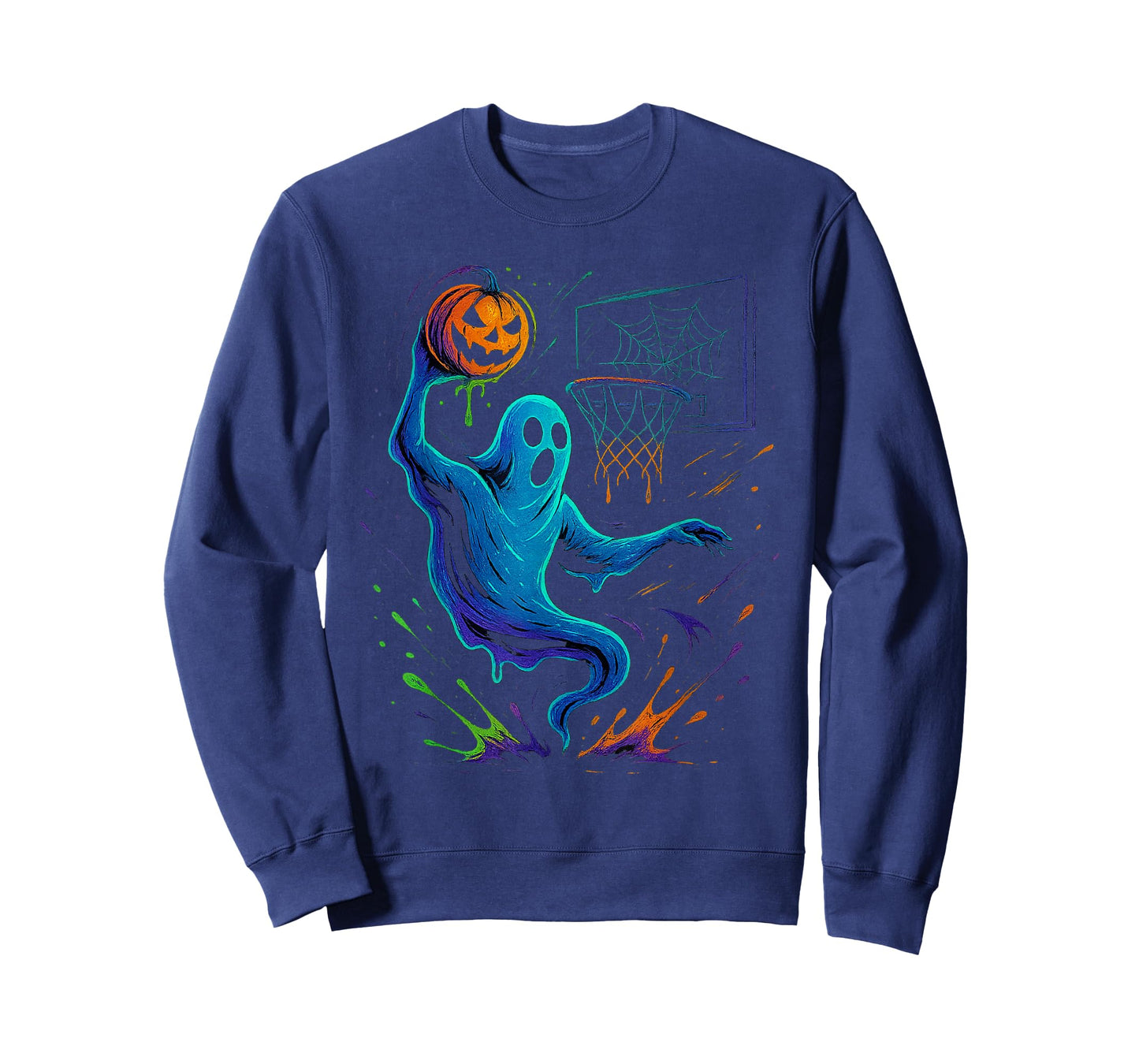 Basketball Halloween Costume Ghost Bball Player Spooky Boys T-Shirt