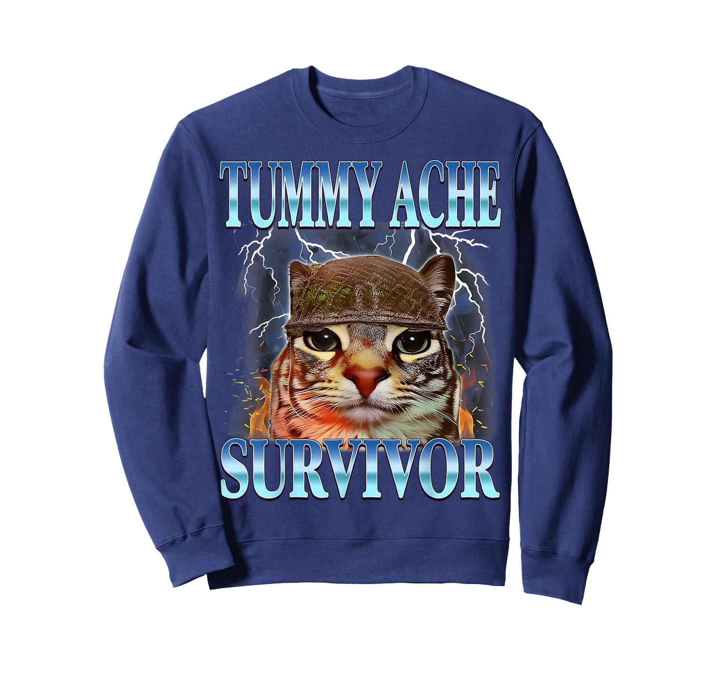 I Survived Today's Tummy Ache Survivor Funny Cat Meme T-Shirt
