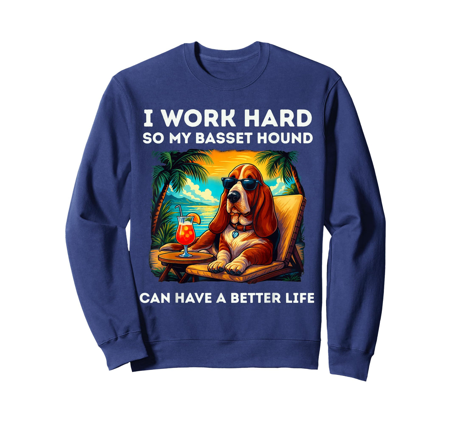 Funny Basset Hound Design I Work Hard Basset Hound Lover T-Shirt