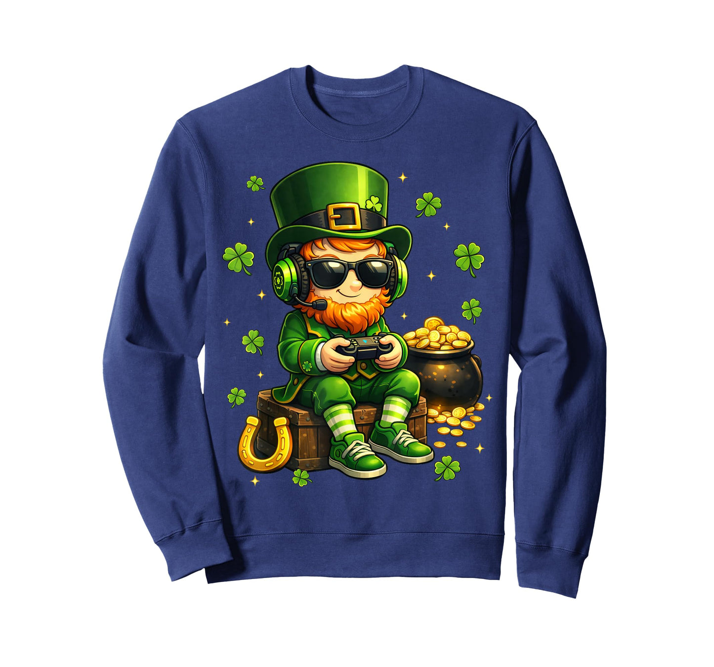 Video Game Leprechaun St Patricks Day Shirts Gamer Kids Boys T-Shirt