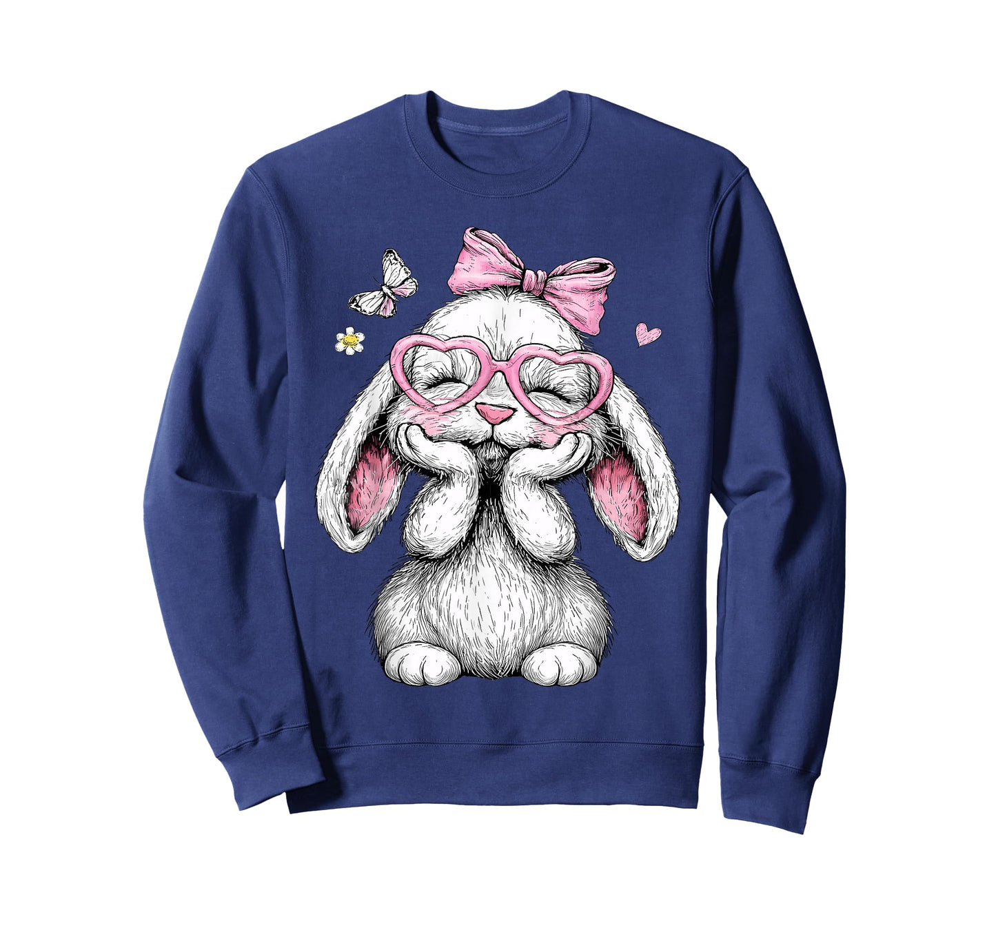 Girls Easter Cute Bunny Face Pink Easter Kids Toddler Girls T-Shirt