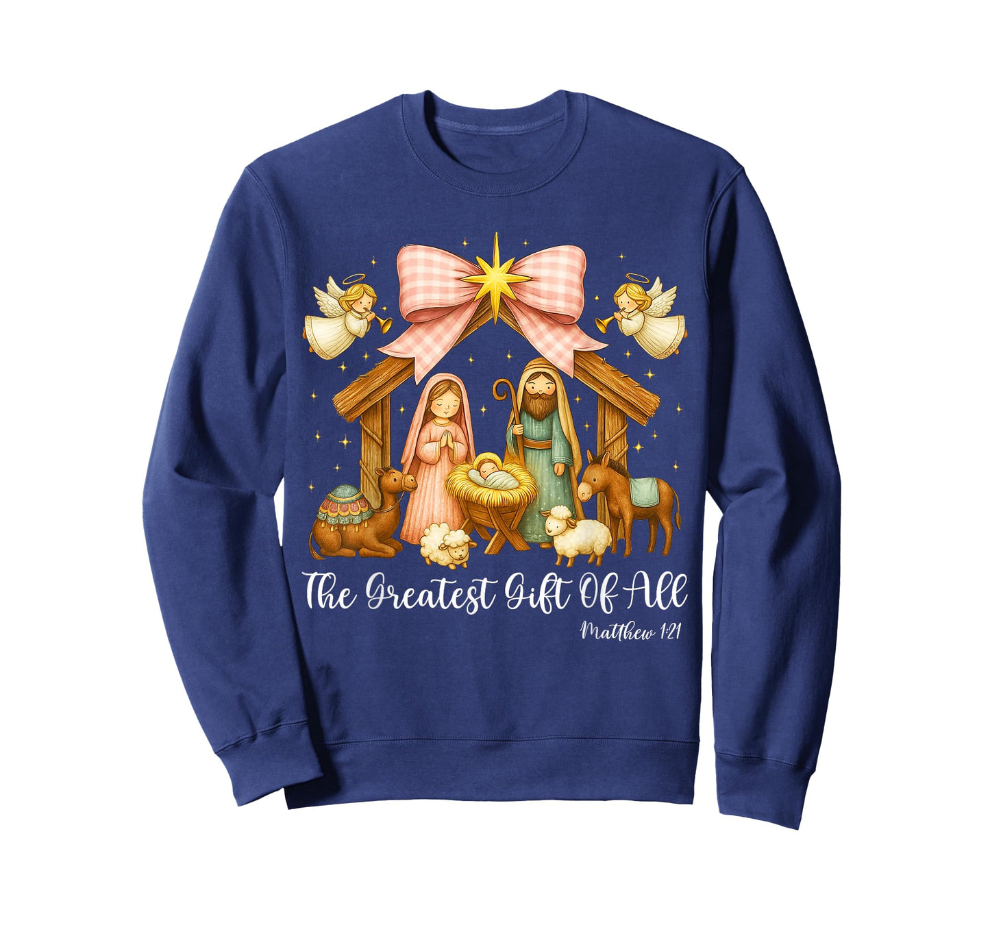 The Greatest Gift of All Nativity Scene Christian Christmas T-Shirt