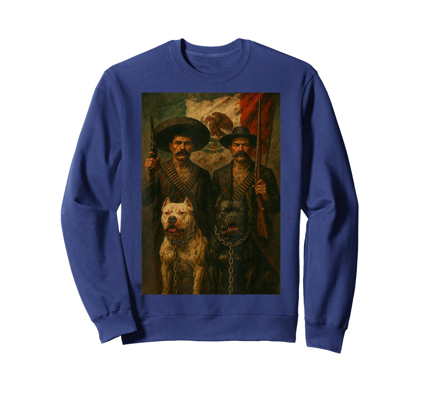 Zapata Villa Pit Bull Mexican Flag T-Shirt