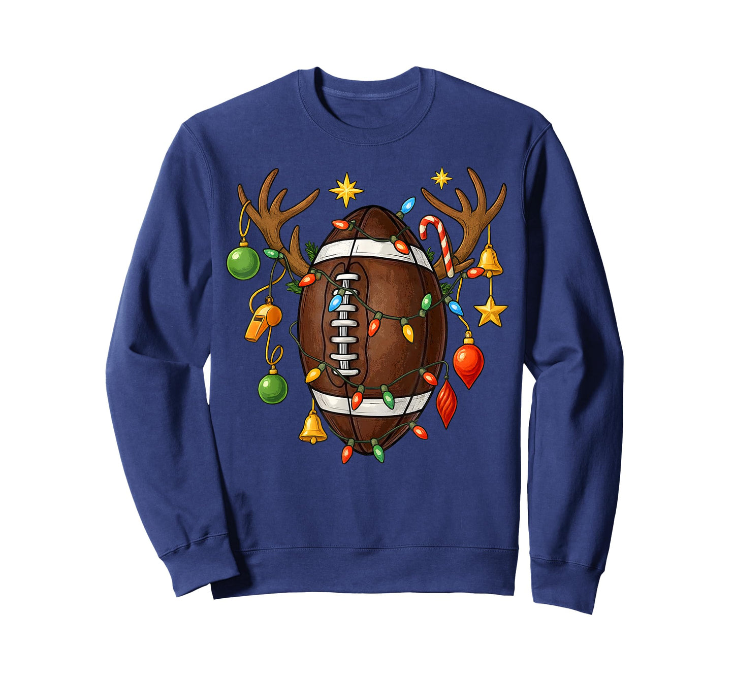 Football Reindeer Antlers Christmas for Men Women Teen Kids T-Shirt