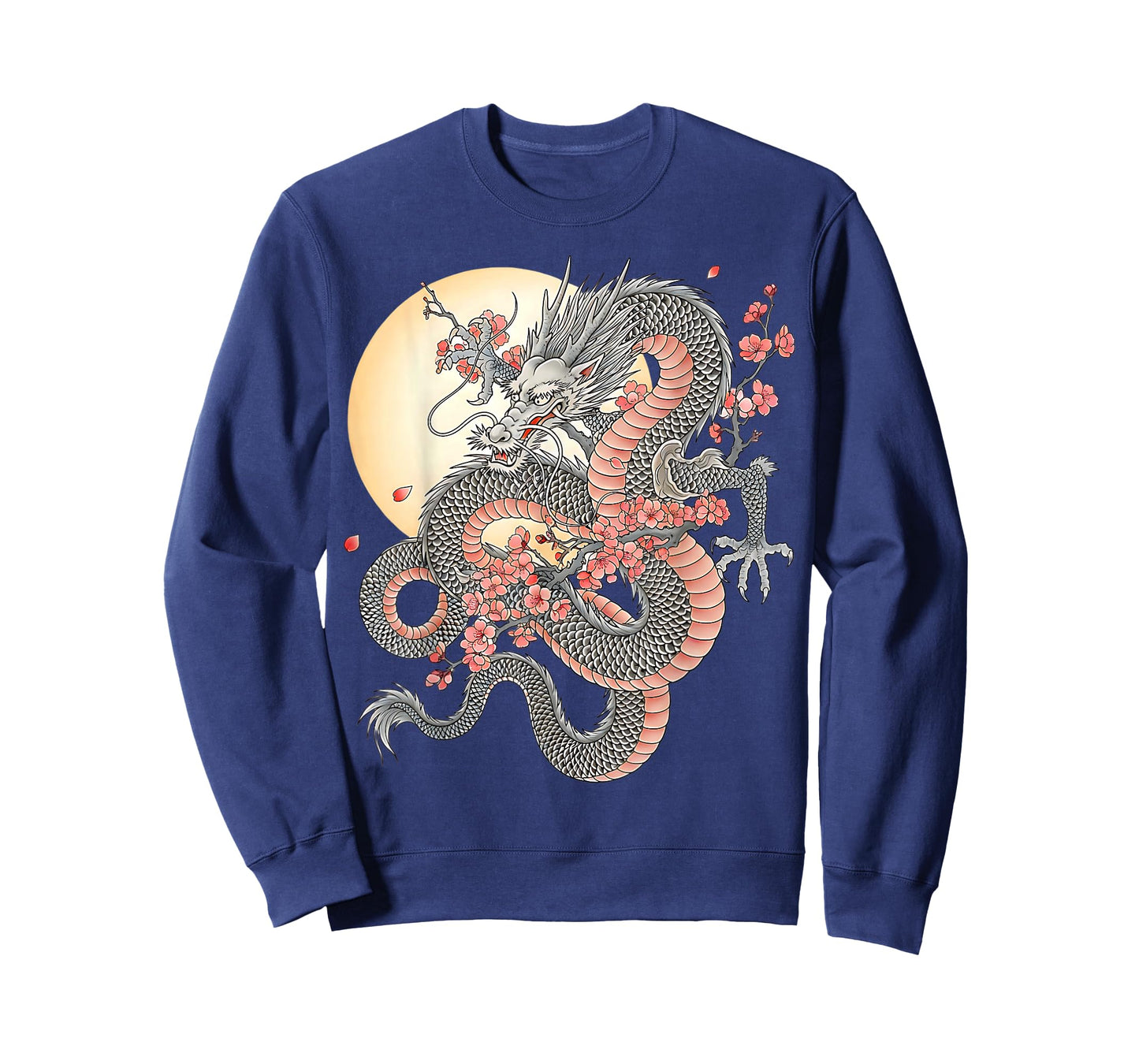 Japanese Dragon Sakura Moon Asian Cherry Blossoms Dragon T-Shirt
