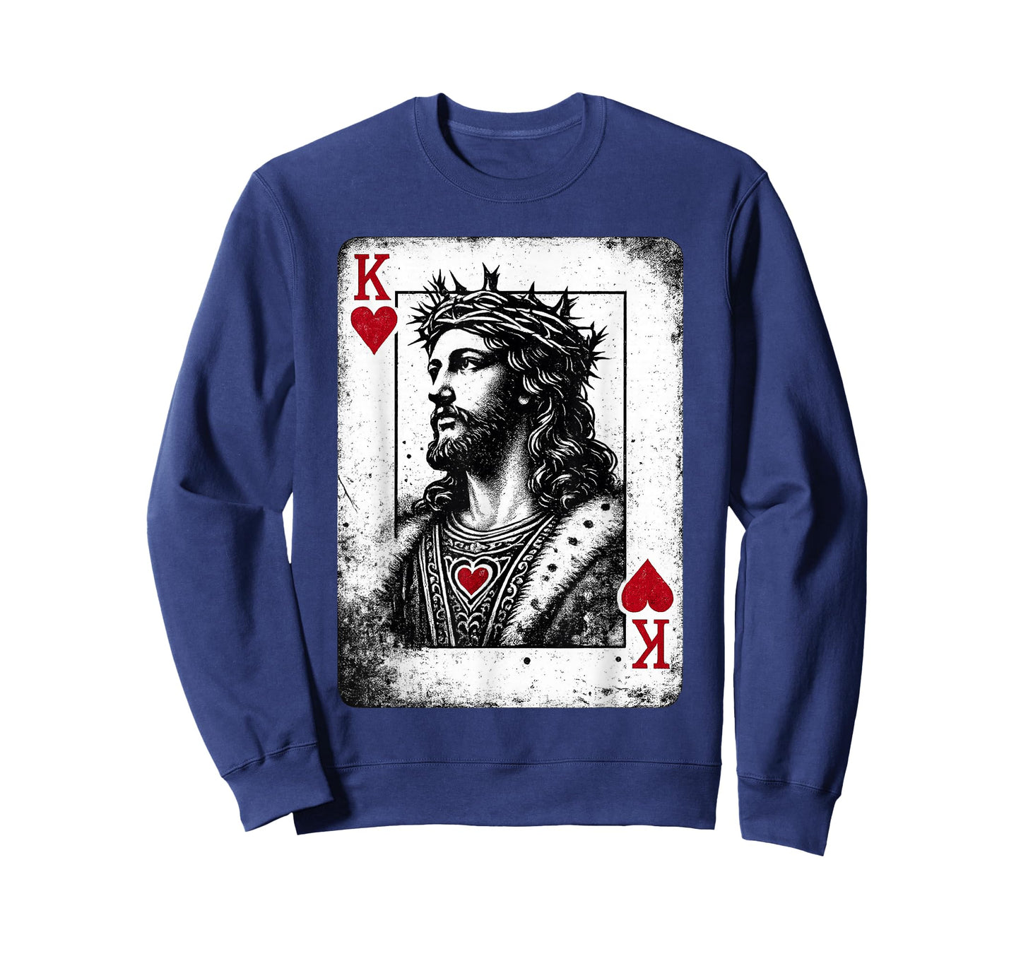 Jesus King of Hearts Retro Religious Card Game Lover T-Shirt