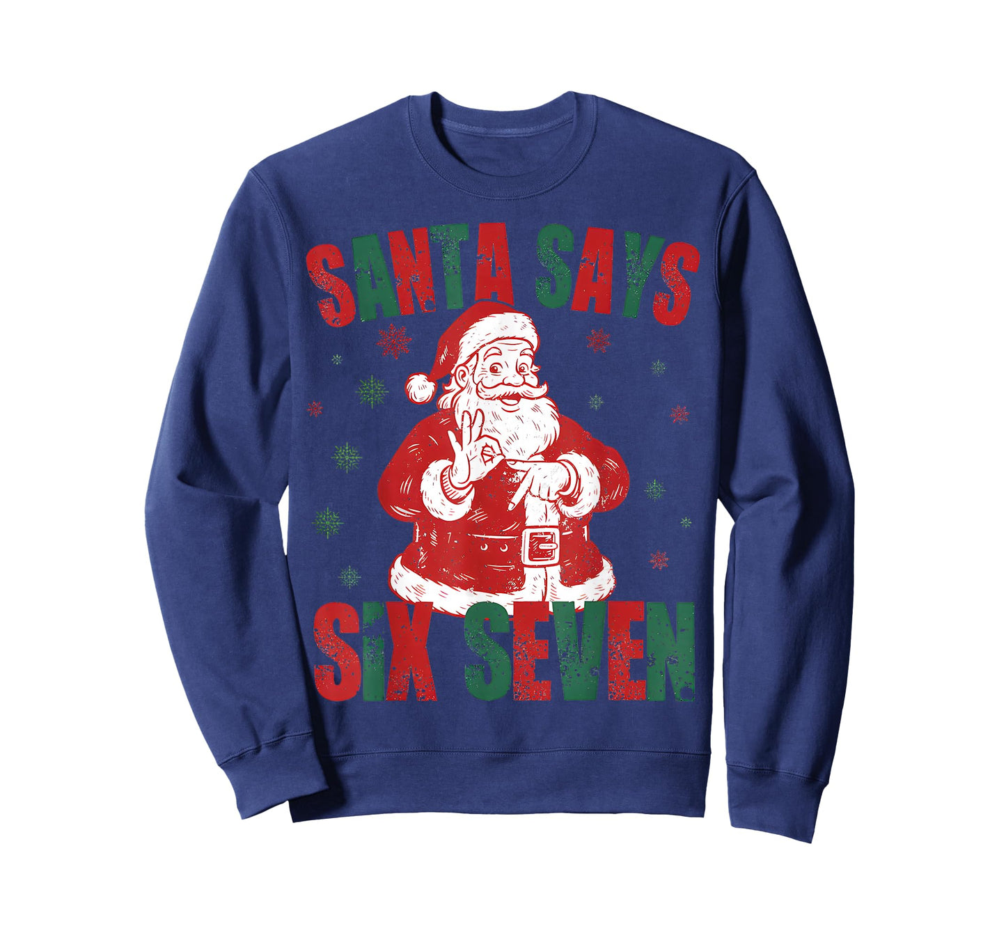 Retro Santa Says Six Seven 67 Meme Christmas T-Shirt