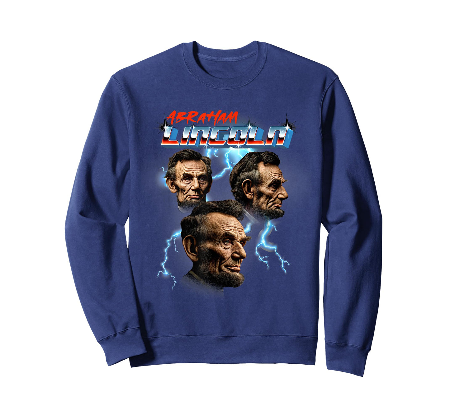 Mens Womens Retro 80s Heavy Metal Rock Band Abraham Lincoln T-Shirt