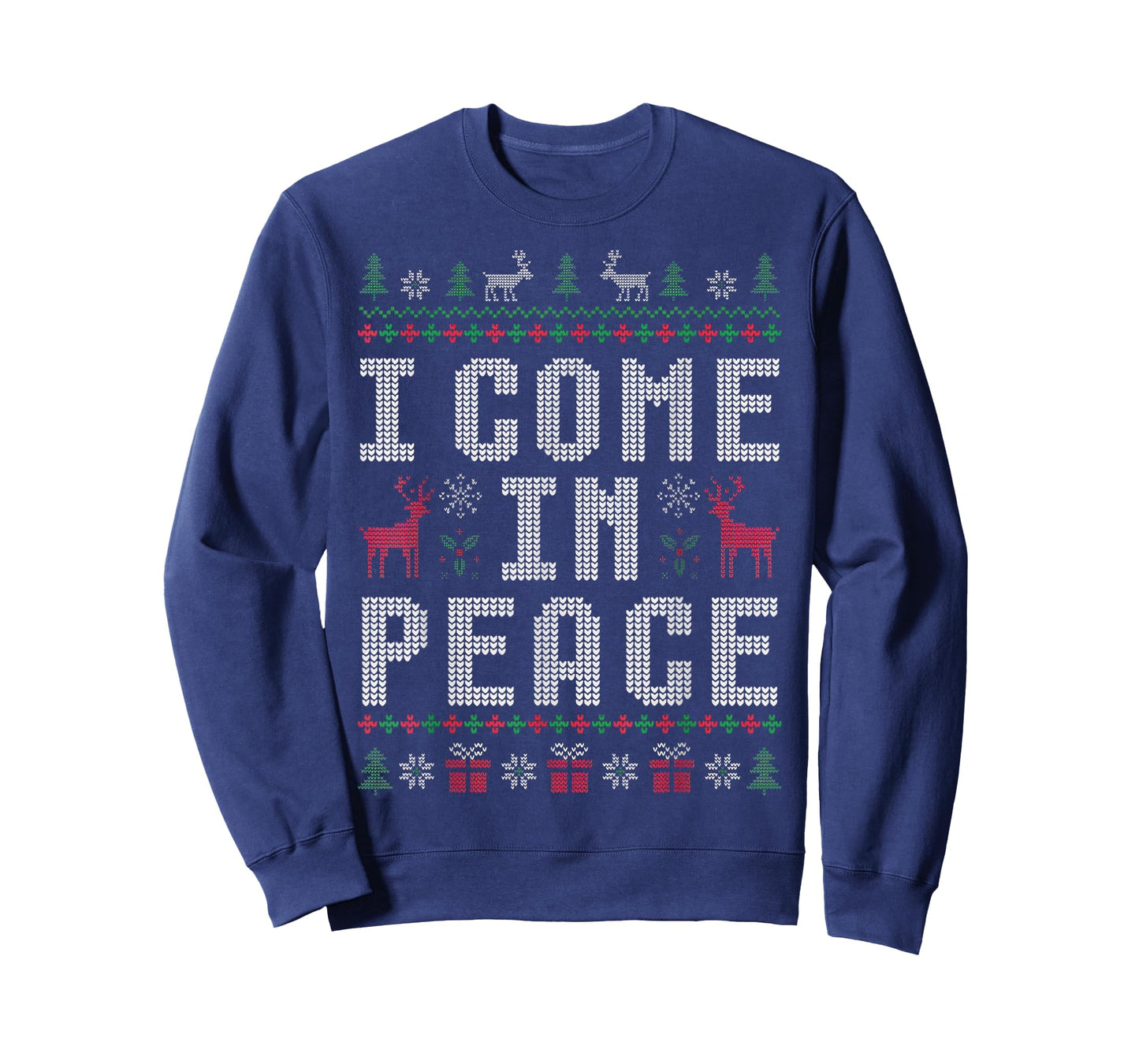 I Come in Peace Couple Matching Ugly Christmas Sweater T-Shirt