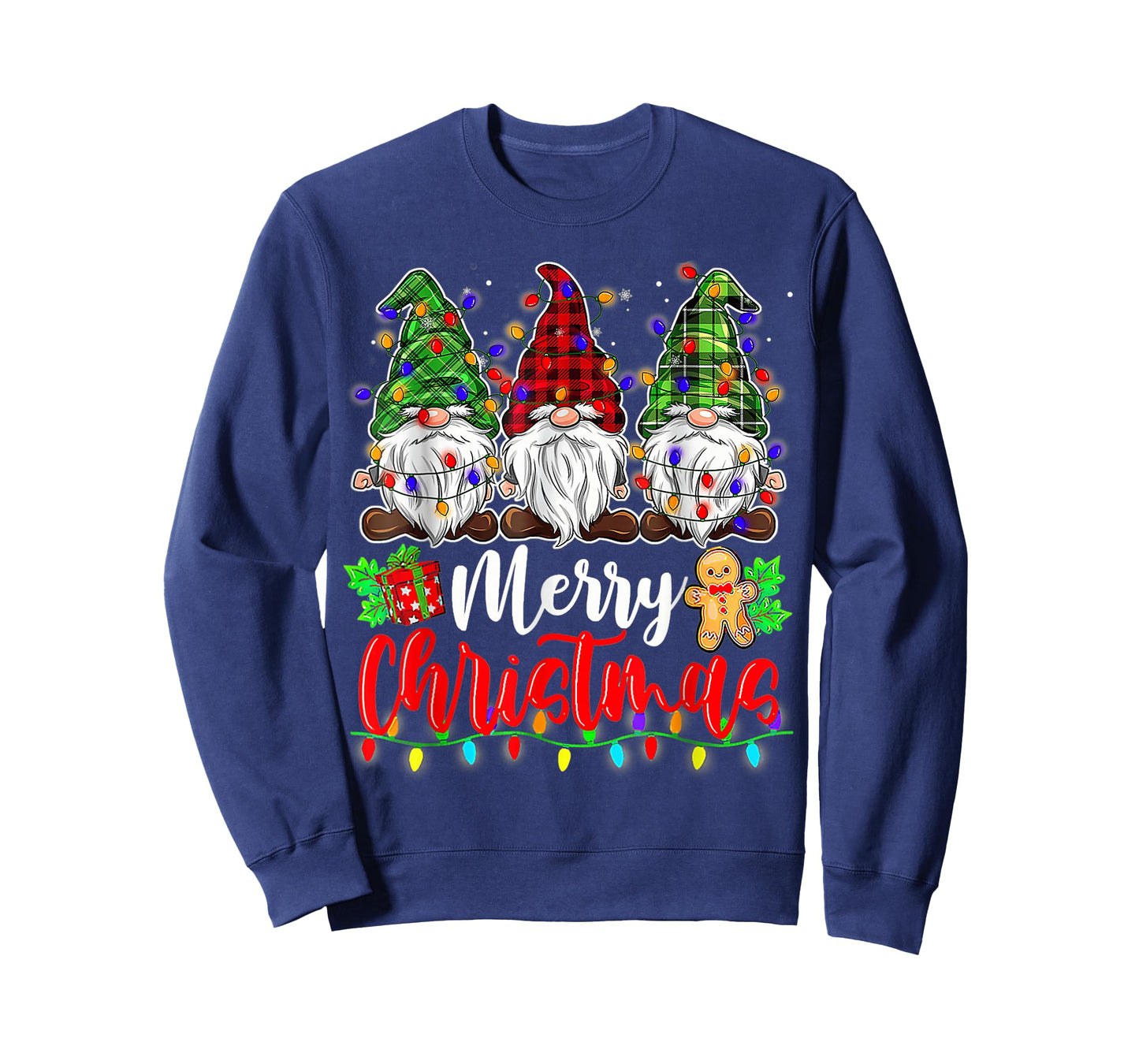 Gnomes Merry Christmas Light Gnome Xmas T-Shirt