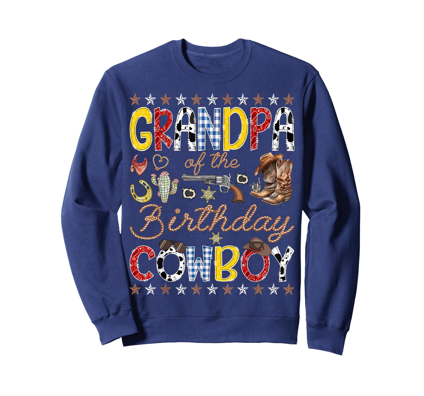 Grandpa of The Birthday Cowboy Western Rodeo Grandpa T-Shirt