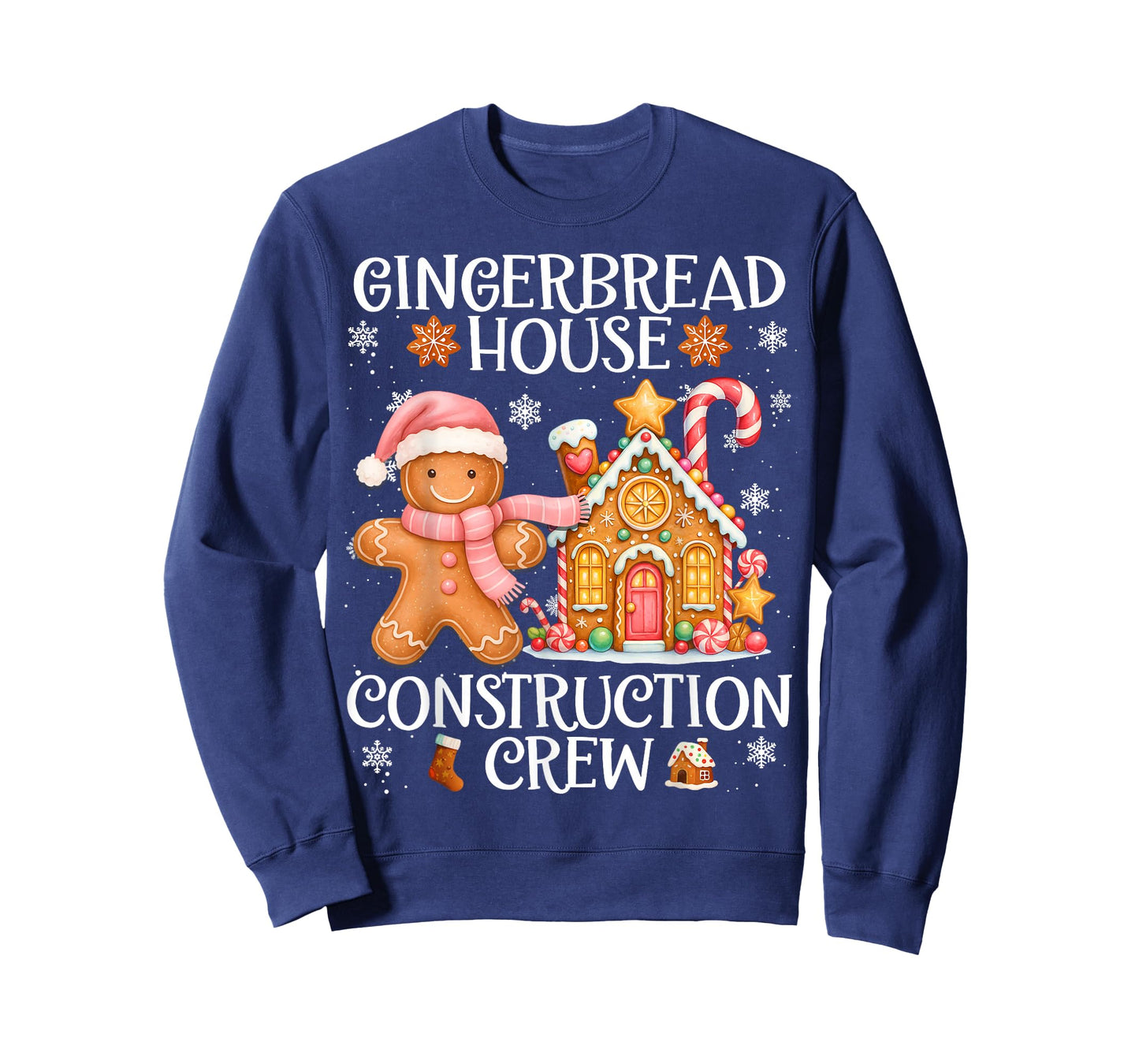 Gingerbread House Construction Crew Cookies Baking Christmas T-Shirt