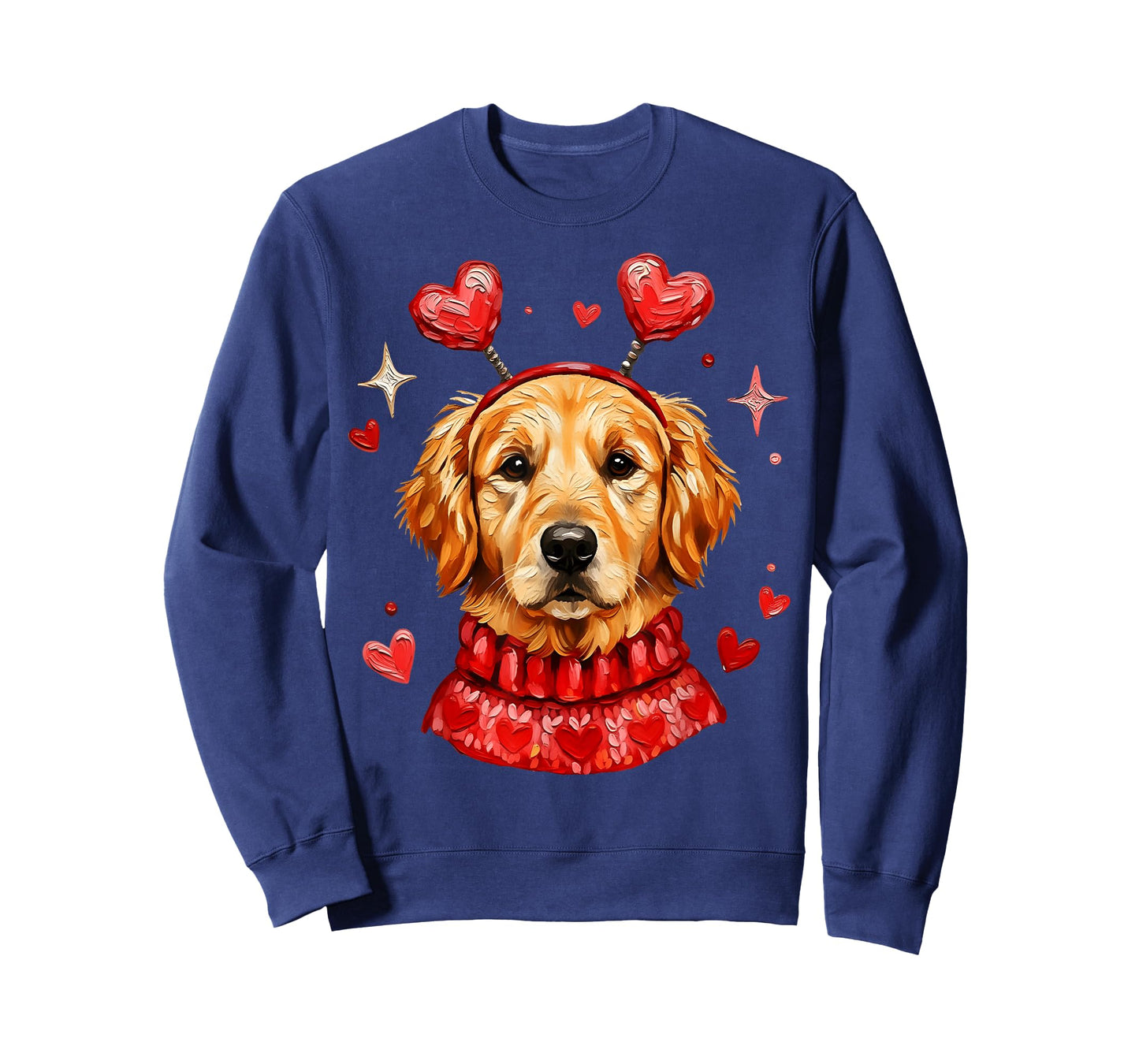 Golden Retriever Valentine Cute Heart Dog Mom Dad Dog Lover T-Shirt