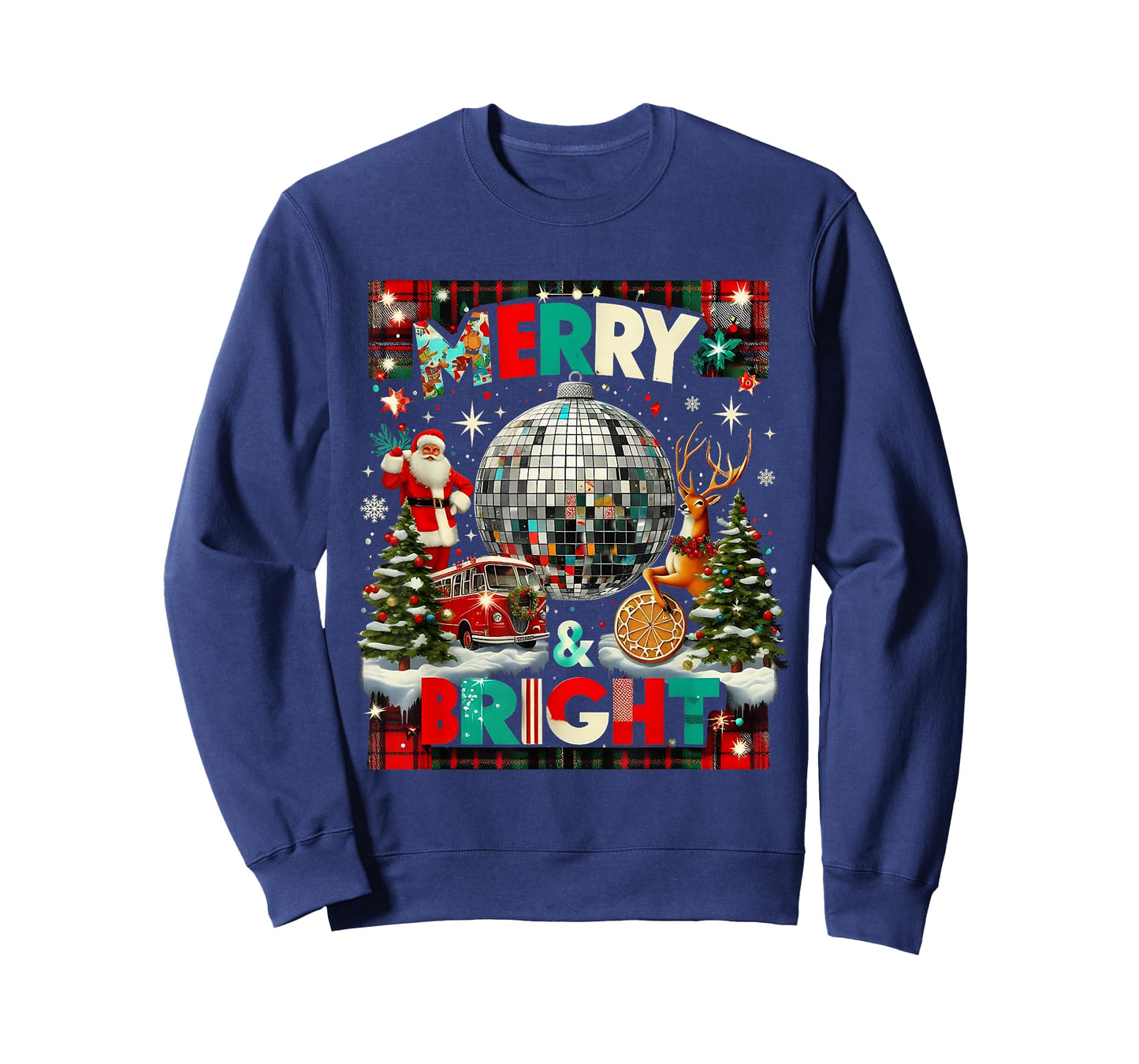 Merry and Bright Retro Christmas Disco Design T-Shirt
