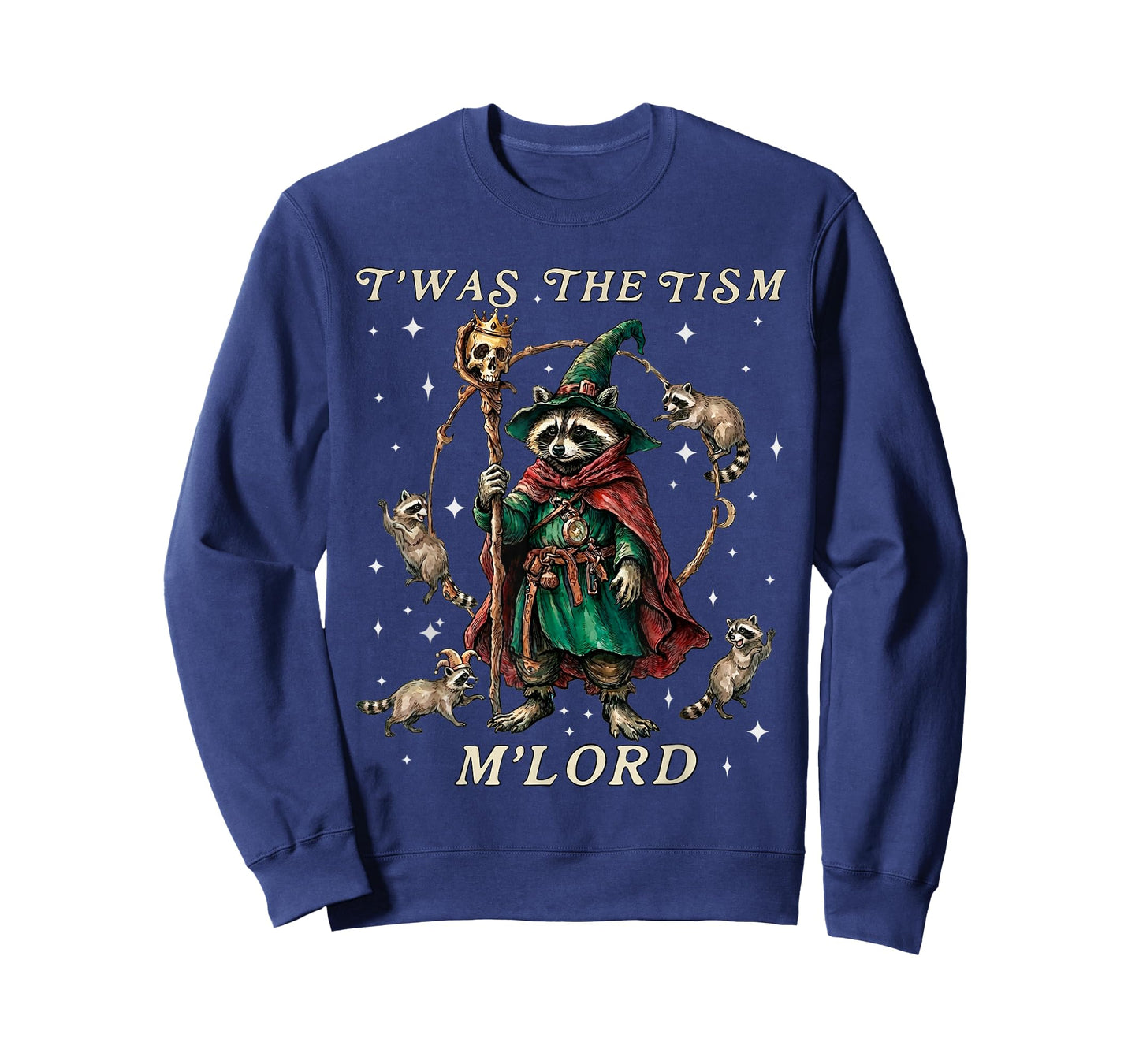 T'was The Tism M'Lord Funny Wizard Racoon Witch Autism T-Shirt