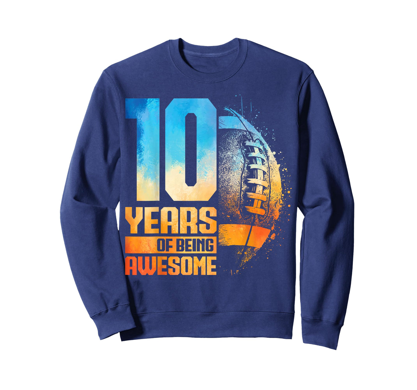 10th Birthday Retro American Football 10 Years Old Boy Girl T-Shirt