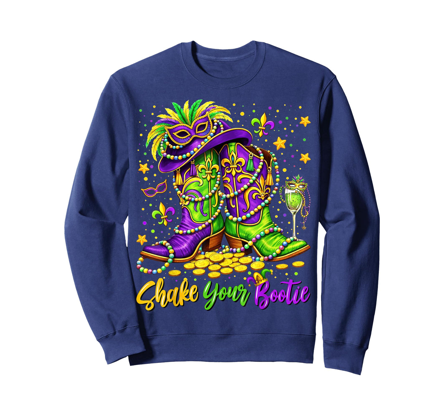 Shake Your Bootie Western Howdy Mardi Gras Boots Cowgirl T-Shirt