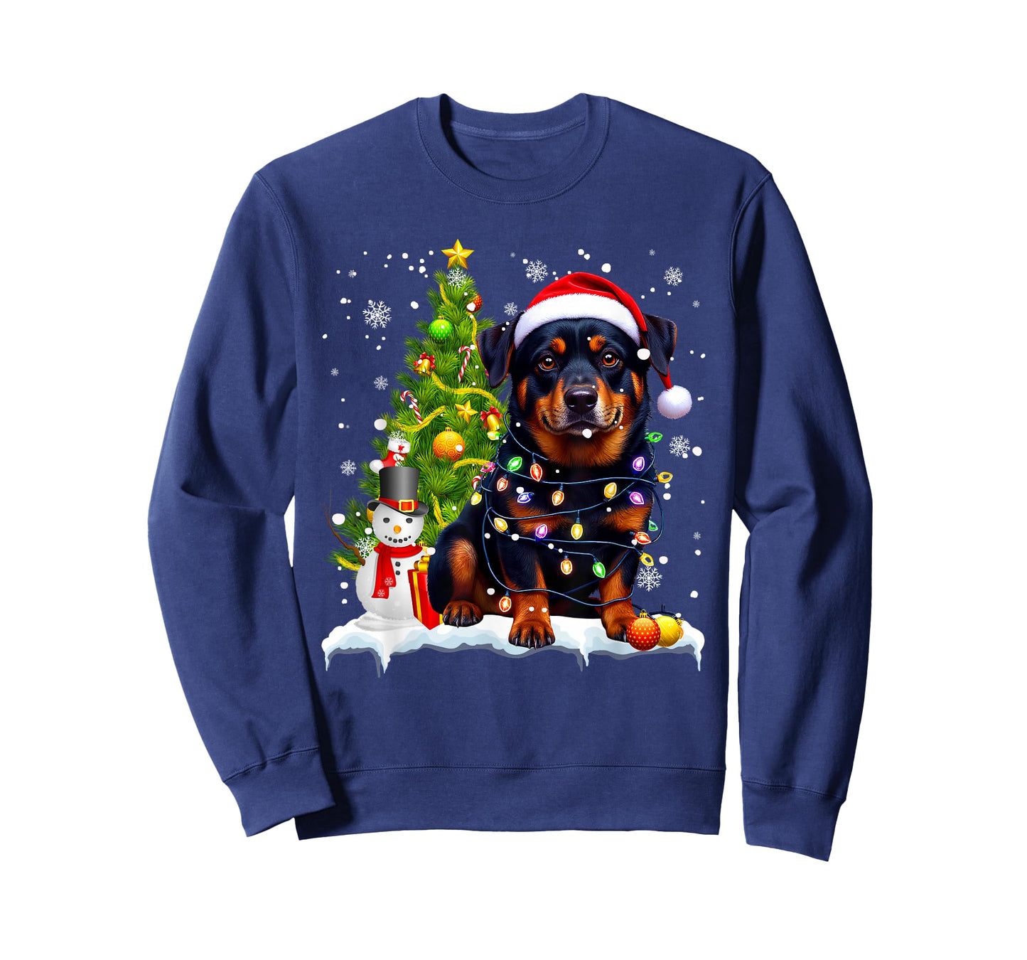 Christmas Dog Rottweiler Santa Xmas Wiener Women Men Kids T-Shirt