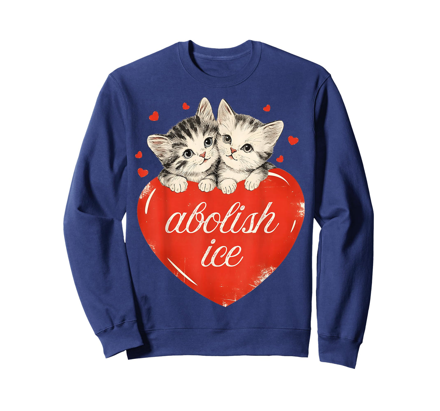 Funny Abolish ICE, Cute Cat Valentines Women Girl T-Shirt