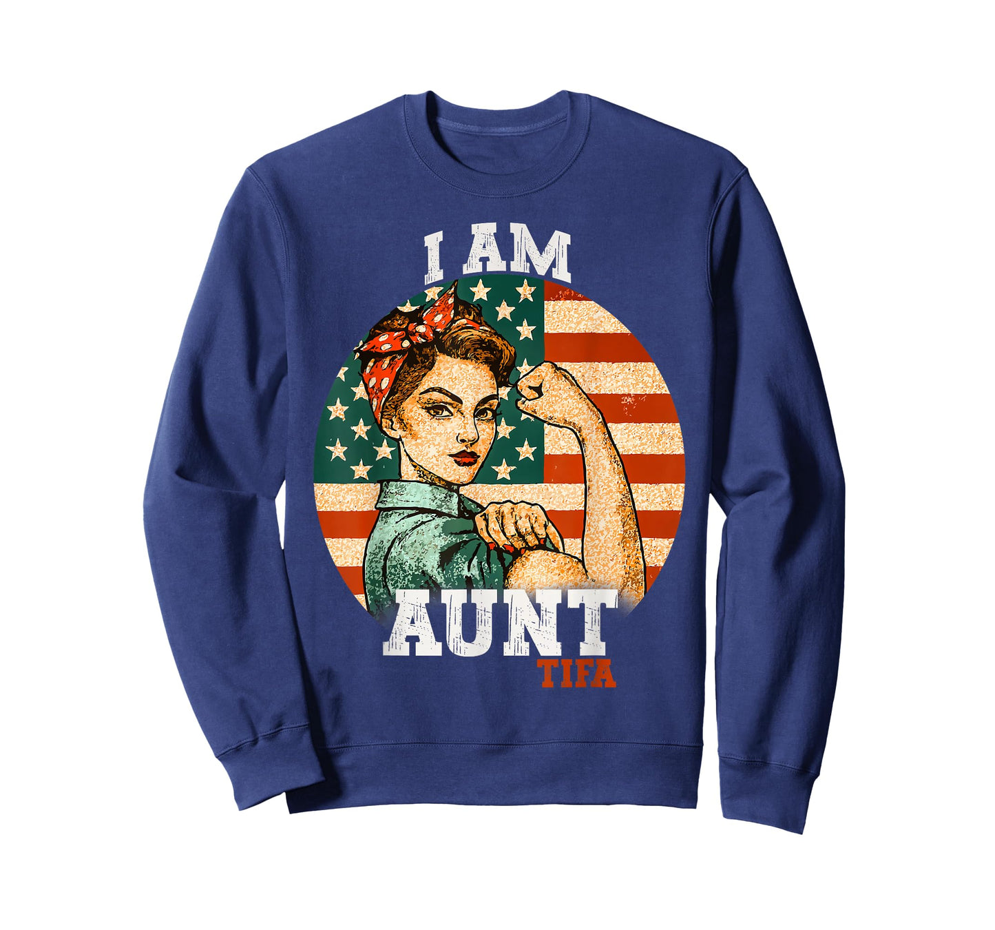 Vintage I Am Aunt Tifa Woman's Girl America Flag Design T-Shirt