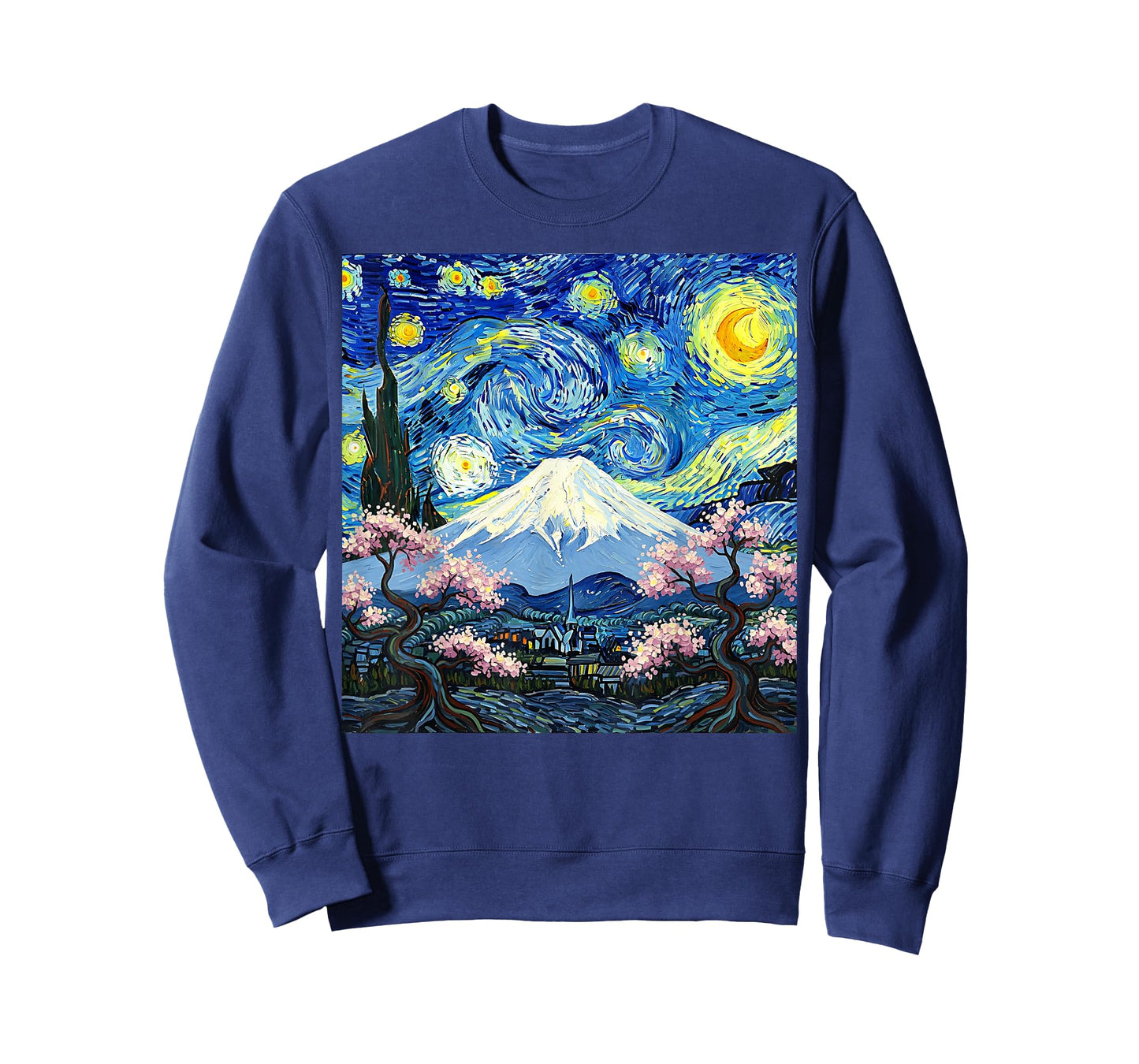 Mount Fuji Japan Graphic Van Gogh Style Starry Night Fuji T-Shirt