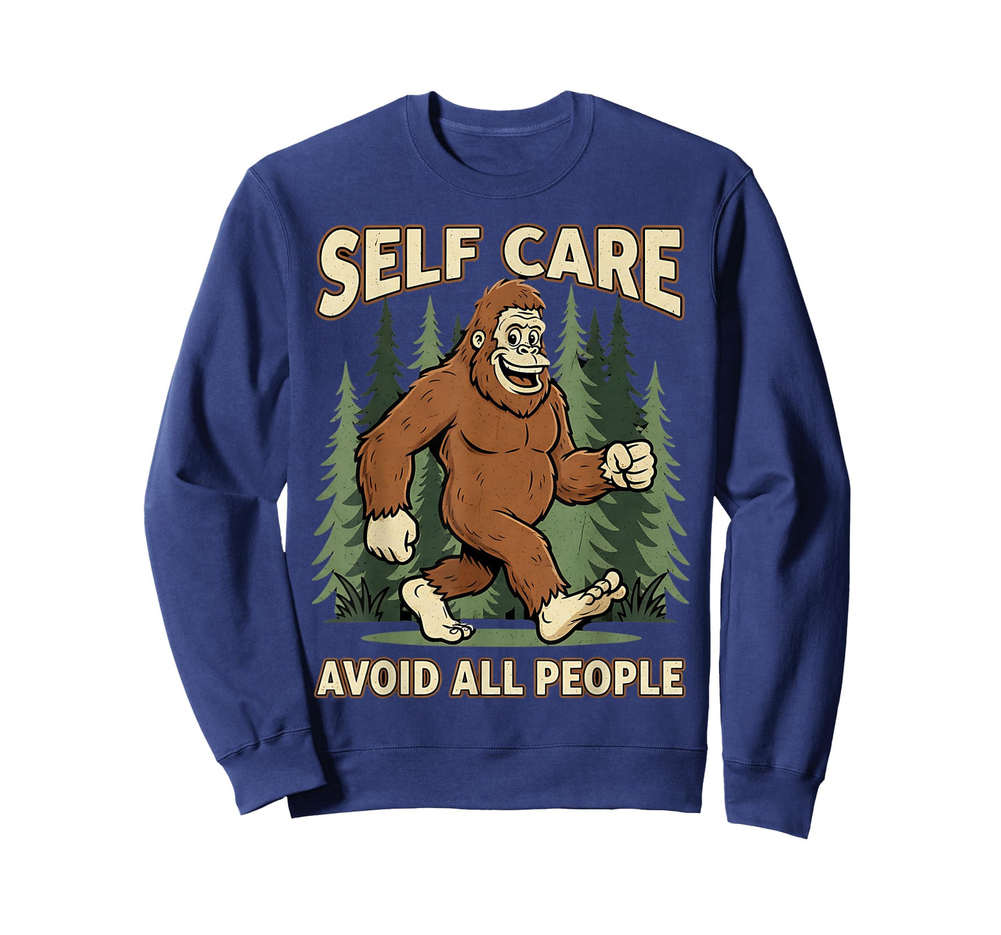 Self Care Mental Health Funny Bigfoot Graphic T-Shirt