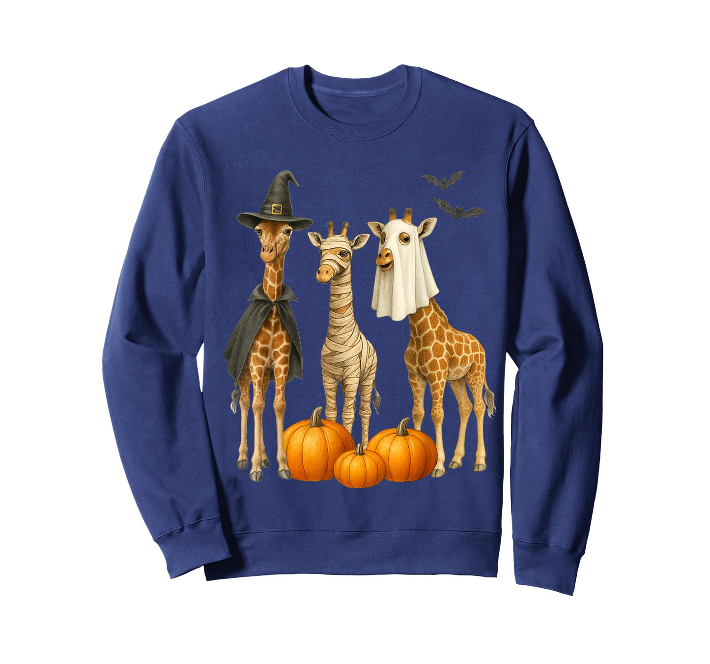 Giraffe Boo Mummy Witch Halloween Costume Giraffe Pumpkin T-Shirt