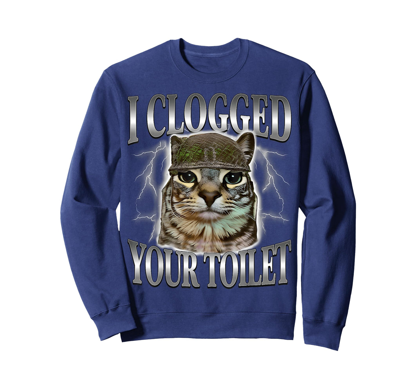 I Clogged Your Toilet Funny Stupid Brainrot Staring Cat Meme T-Shirt