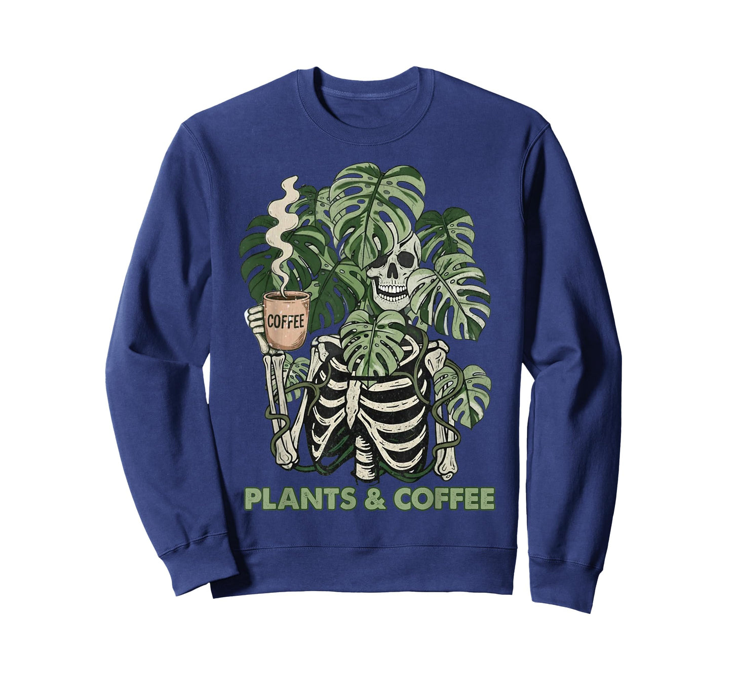 Plants and Coffee Funny Skeleton Gardening Plant Lover T-Shirt