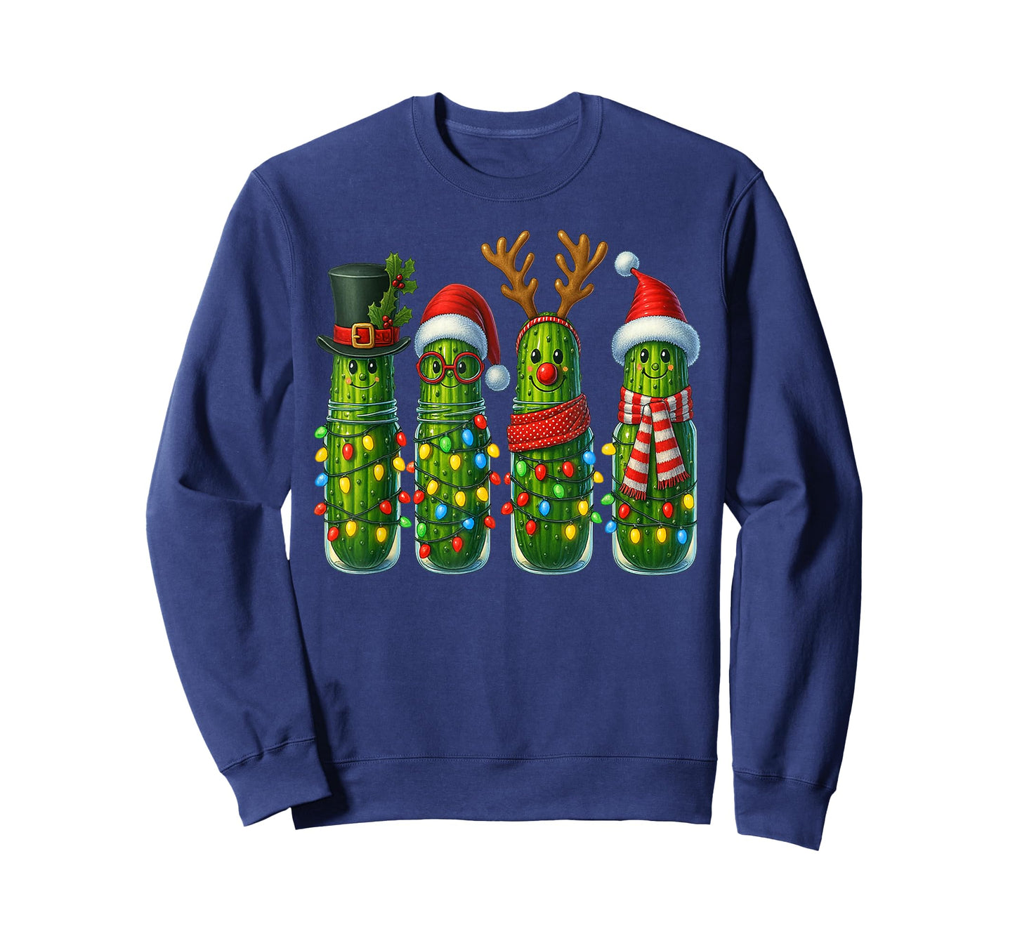 Christmas Pun Pickle Lights Funny Vegetable Holiday Family T-Shirt