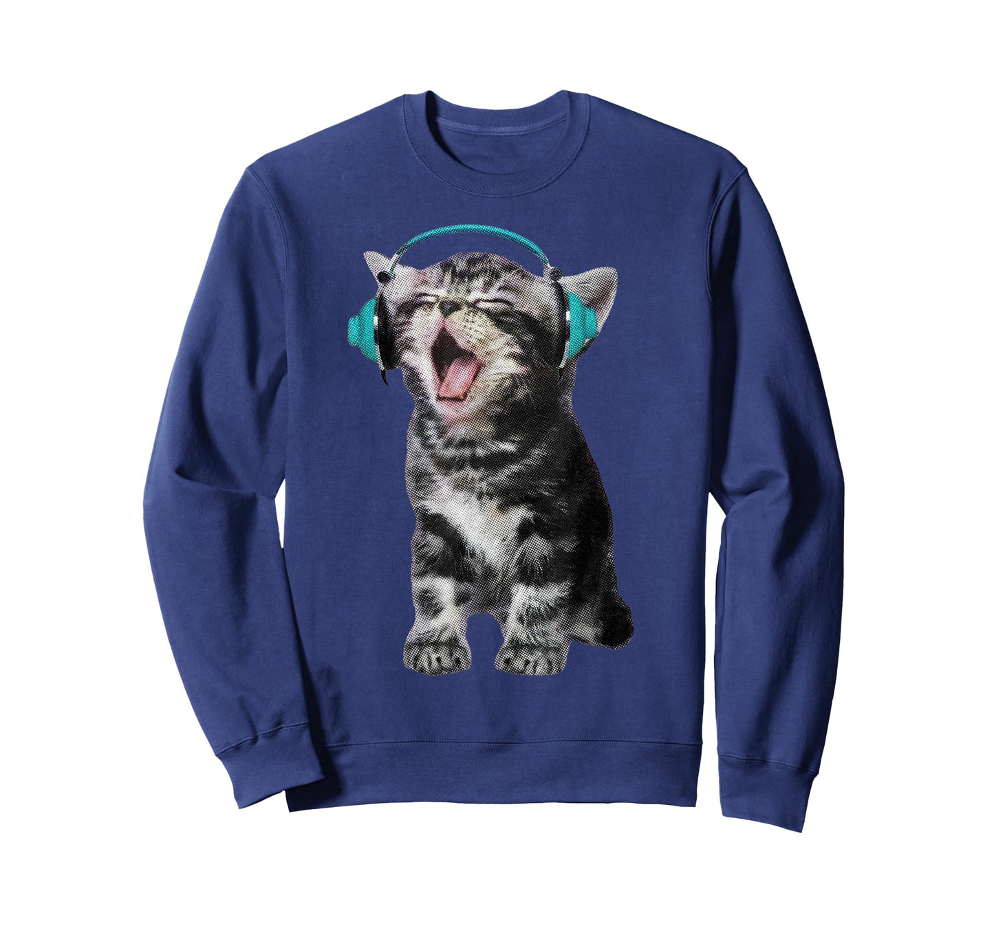 Cute Headphones Cat Meme Funny Y2K Grunge Silly Graphic Gift T-Shirt