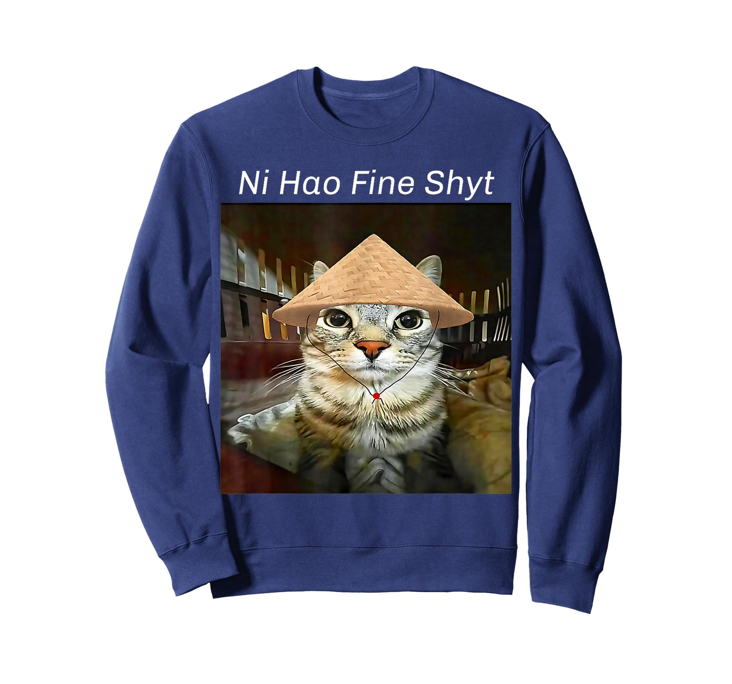 Ni Hao Fine Shyt Cat Funny Cute Meme T-Shirt