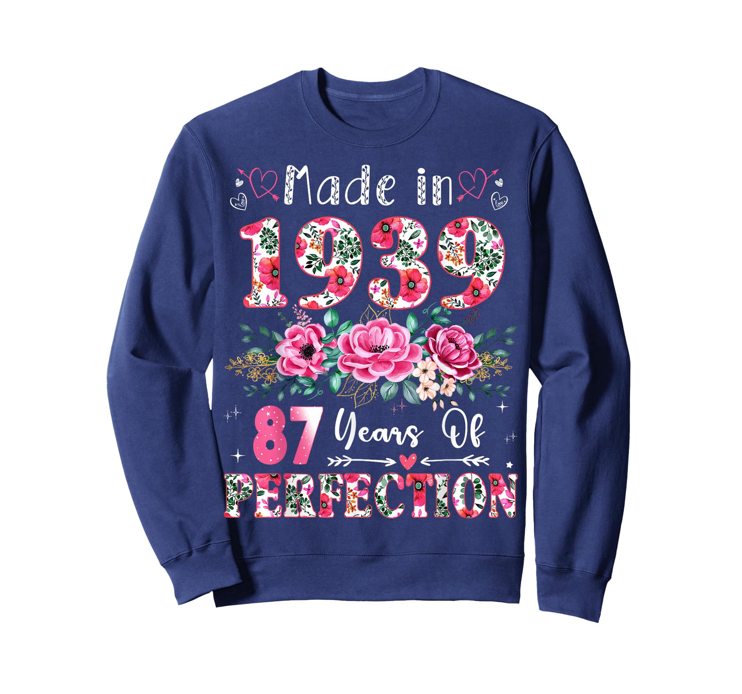 87 Year Old Made in 1939 Floral 87th Birthday Women T-Shirt