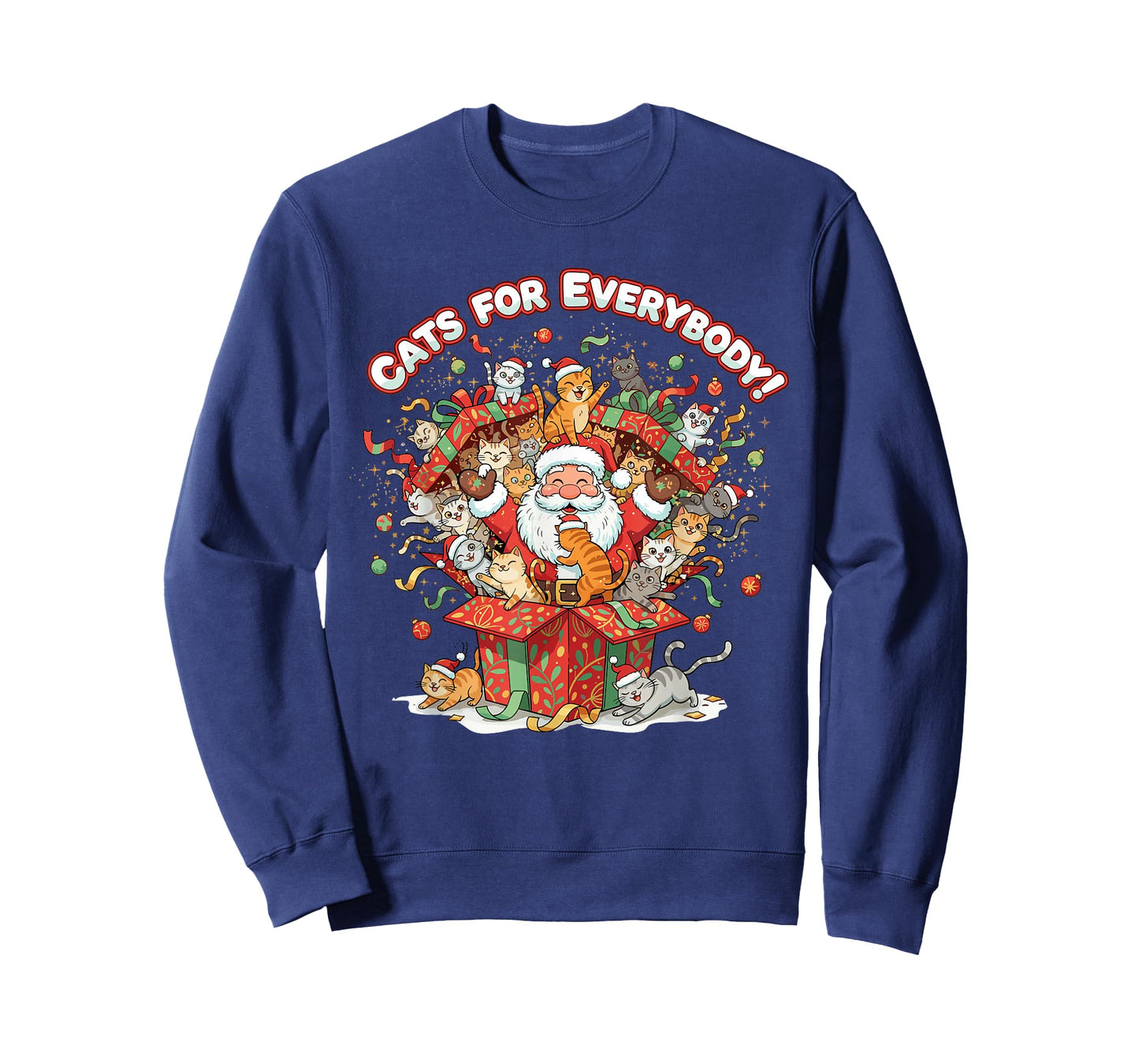 Cats for Everybody Christmas Shirt Crazy Santa T-Shirt