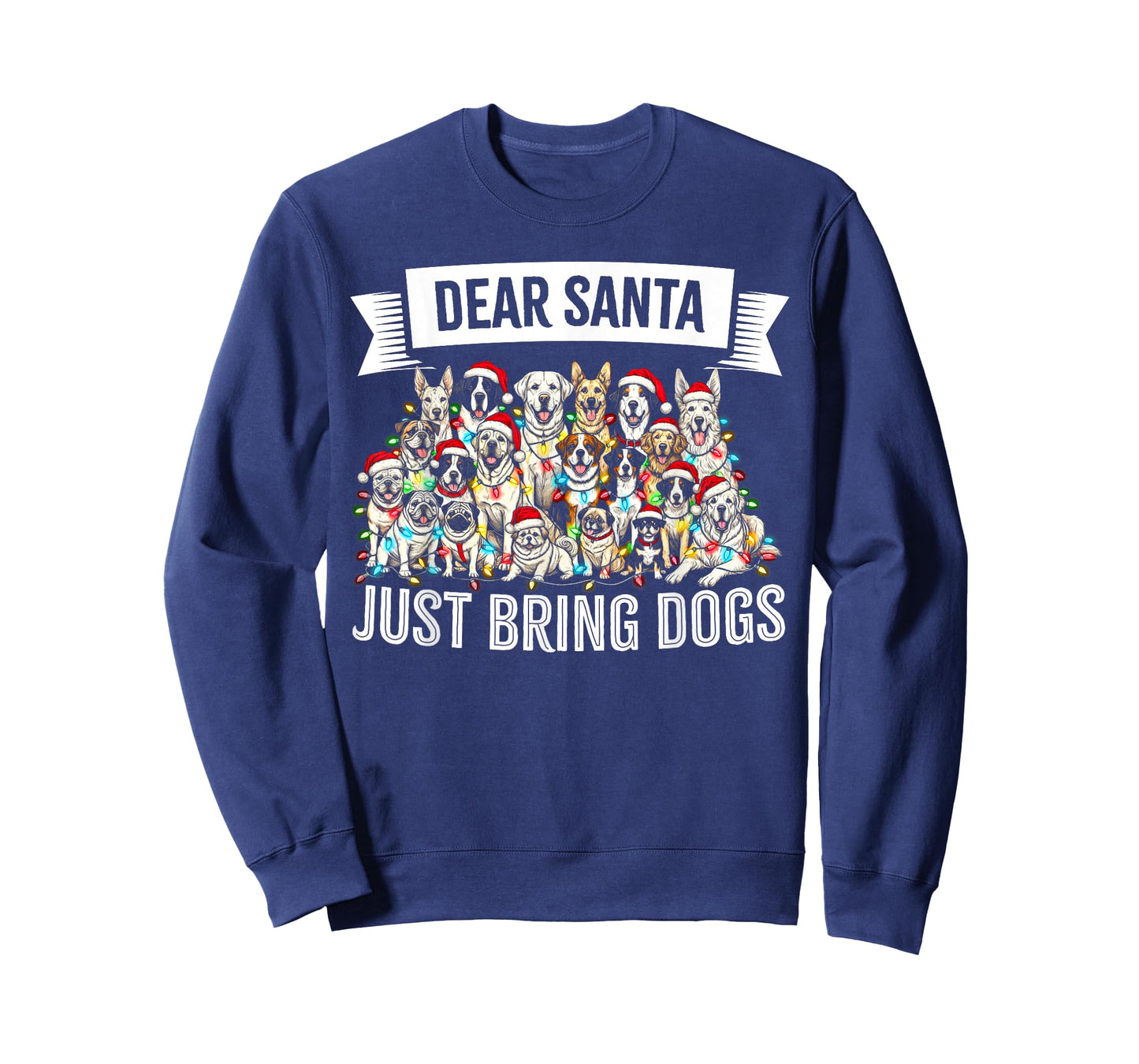Dear Santa Just Bring Dogs Christmas Lights Dog Love Pajama T-Shirt