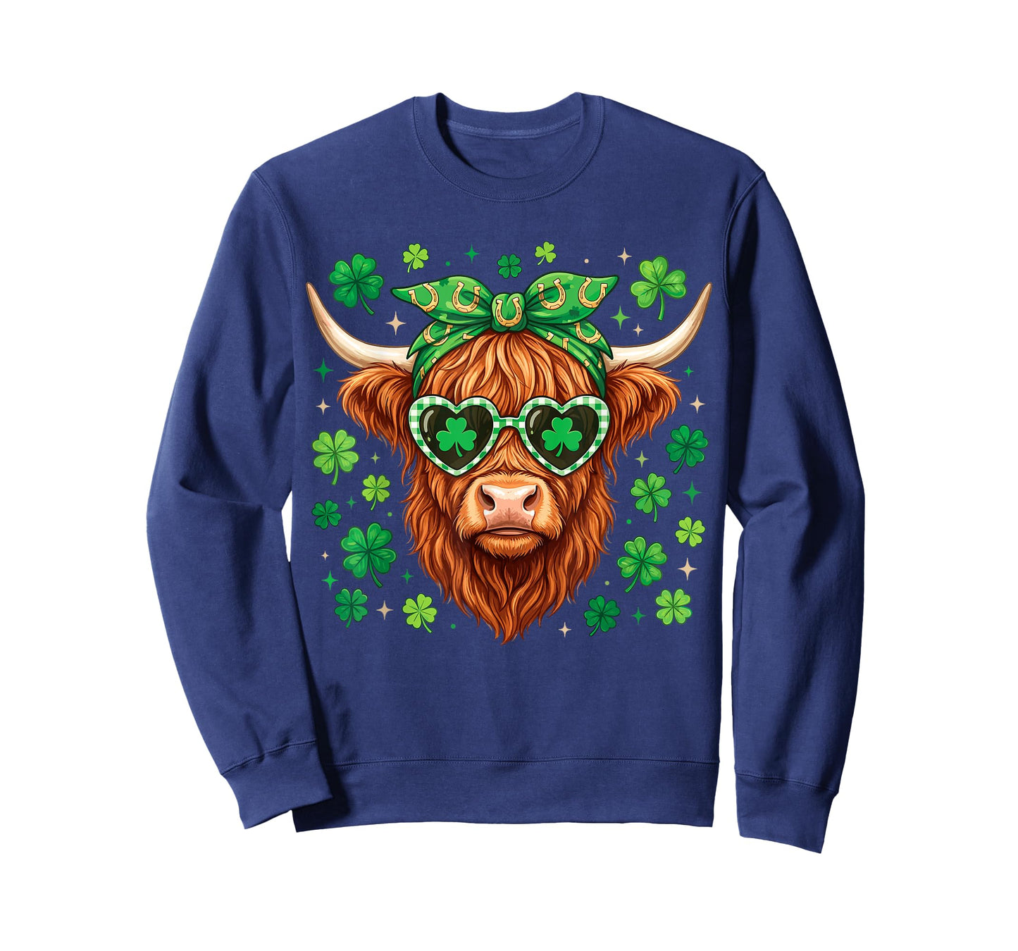 Highland Cow St Patricks Day Heifer Saint Pattys Women Kids T-Shirt