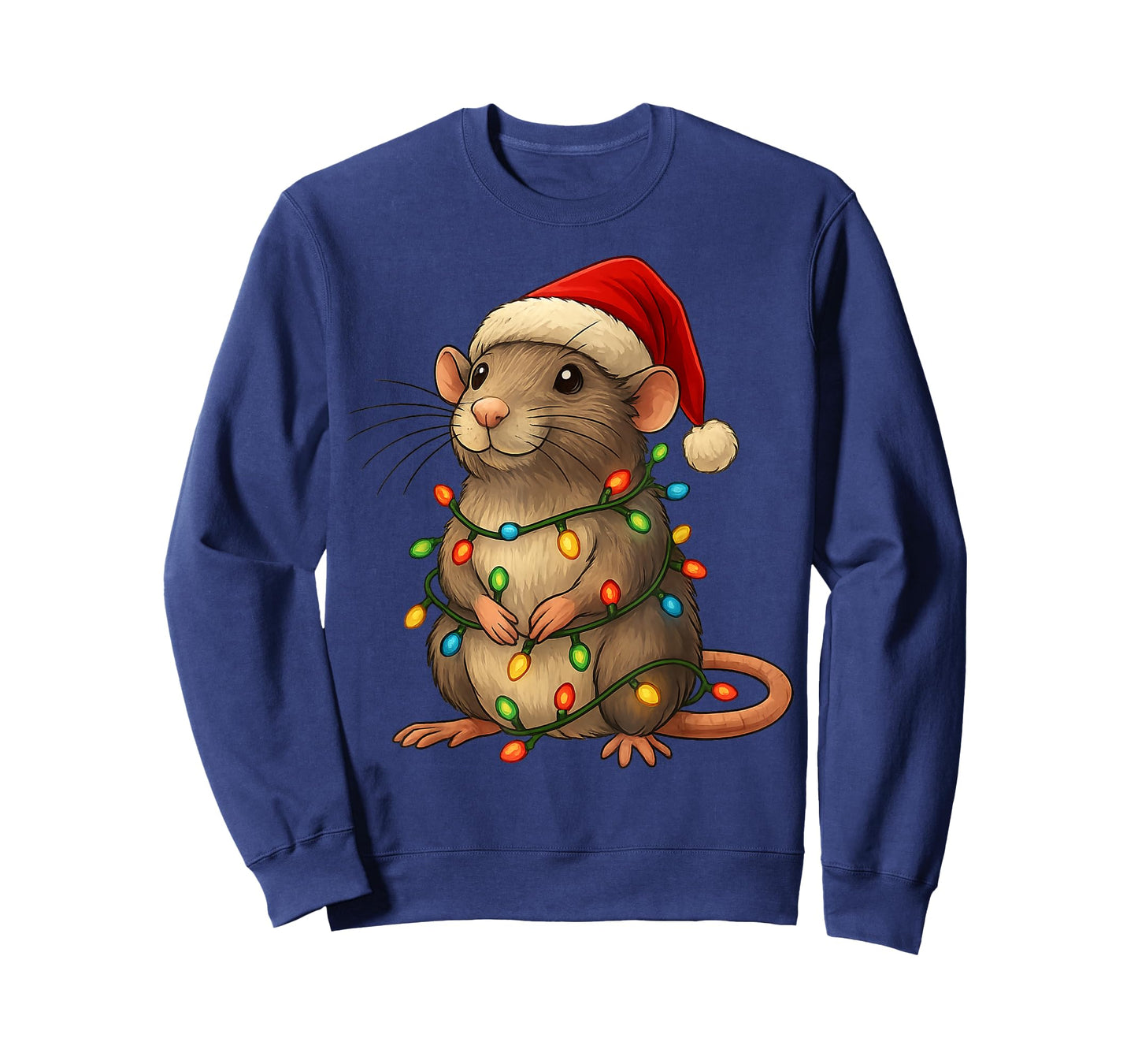Rat Christmas Pajama Funny Xmas Lights Animals Lover Women T-Shirt