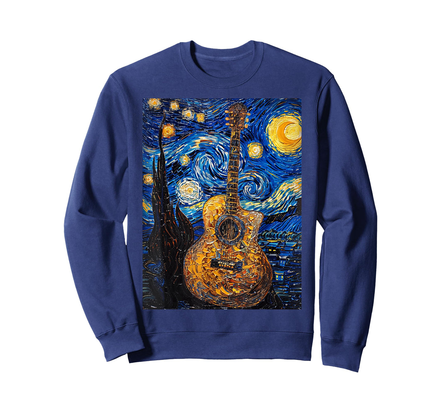 Acoustic Guitar Van Gogh Starry Night T-Shirt