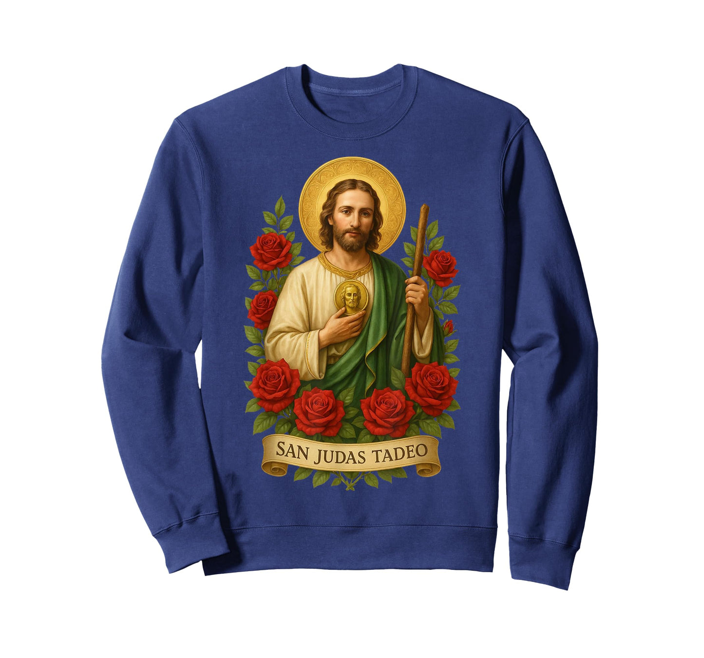 Saint Jude Thaddeus Catholic Art with Red Roses T-Shirt