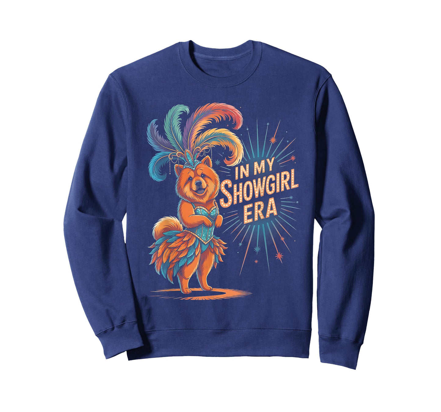 in My Showgirl Era Funny Chow-Chow Design Retro Dog Glam Art T-Shirt