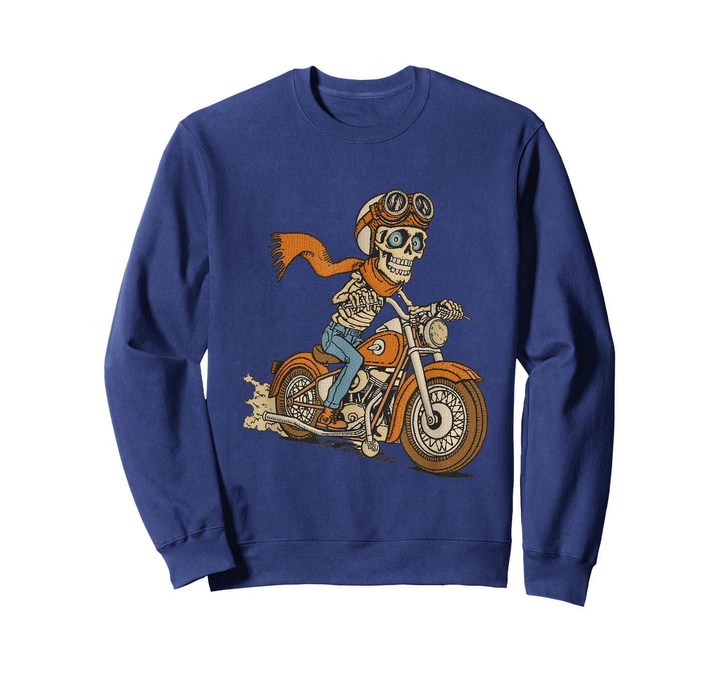 Skeleton Riding Motorcycle Retro Biker Halloween T-Shirt