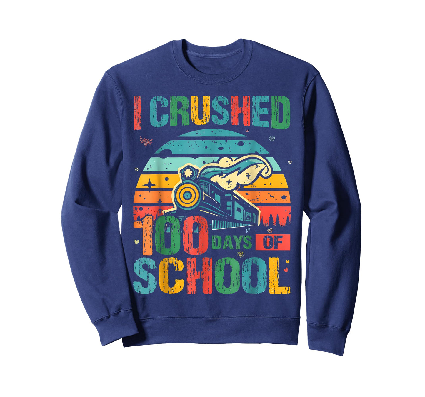 I Crushed 100 Days 100th Day of School Train Kids Boys Funny T-Shirt